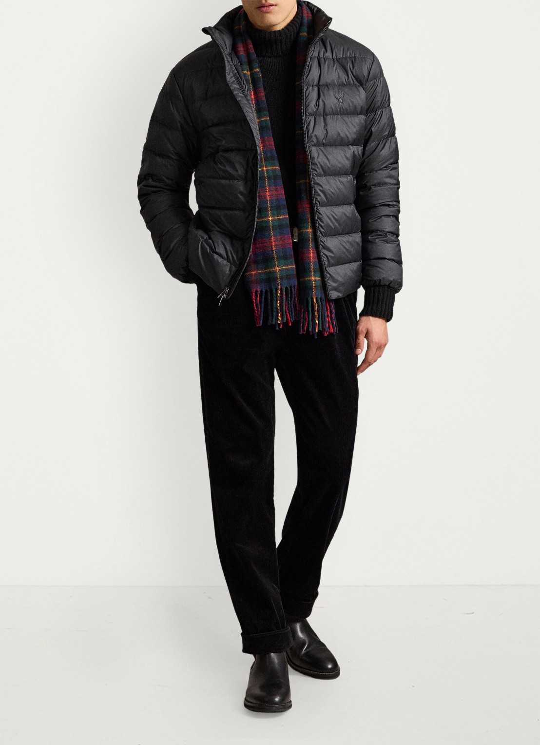 Ralph Lauren Gevoerde performance bodywarmer met rits - voorkant 2 polo black / zwart