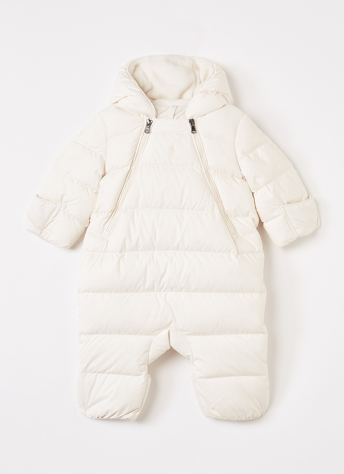 Ralph Lauren Gewatteerd babypak van dons - voorkant gebroken wit