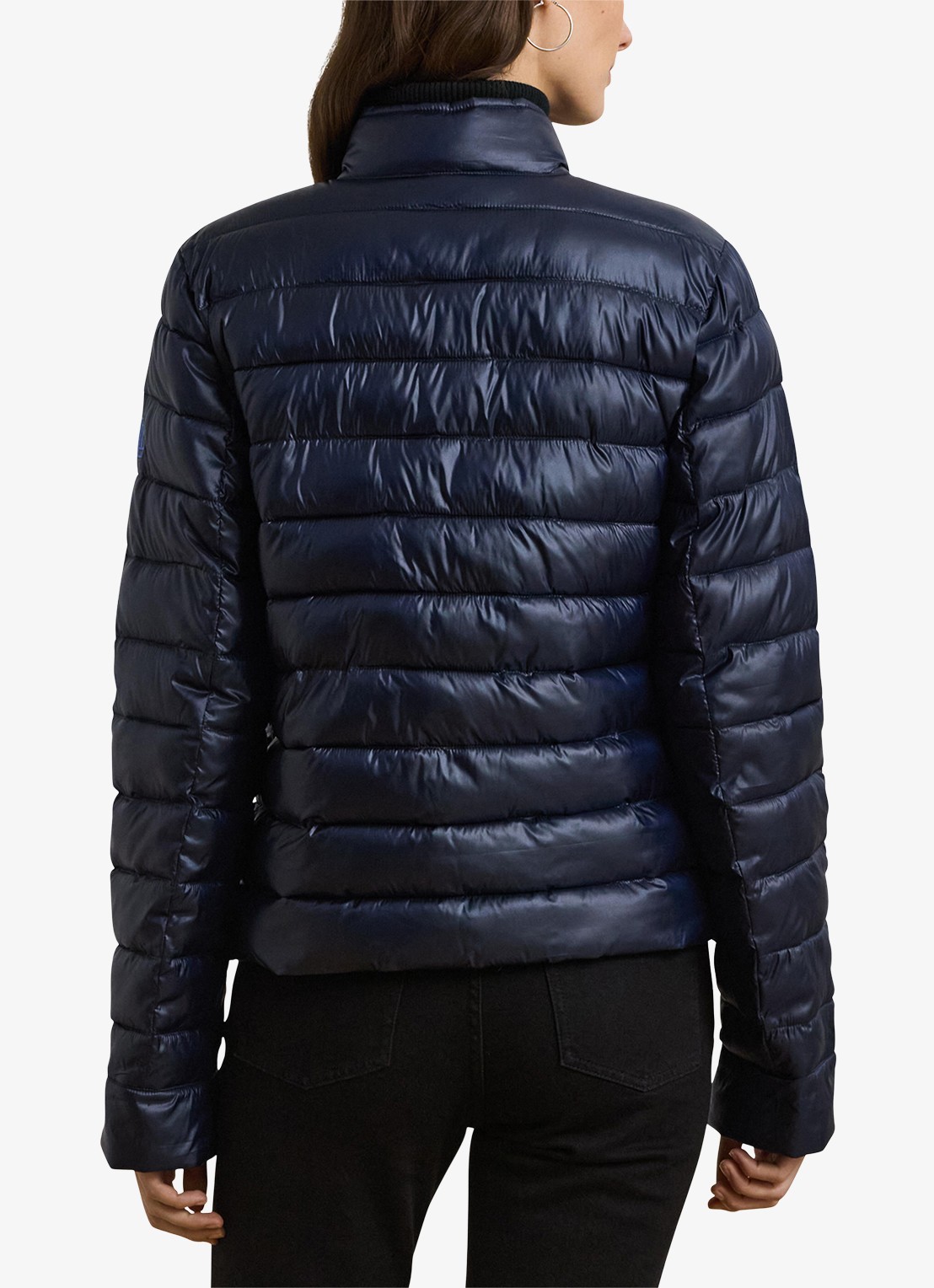 Ralph Lauren Gewatteerd jack met donsvulling en klepzakken - achterkant donkerblauw