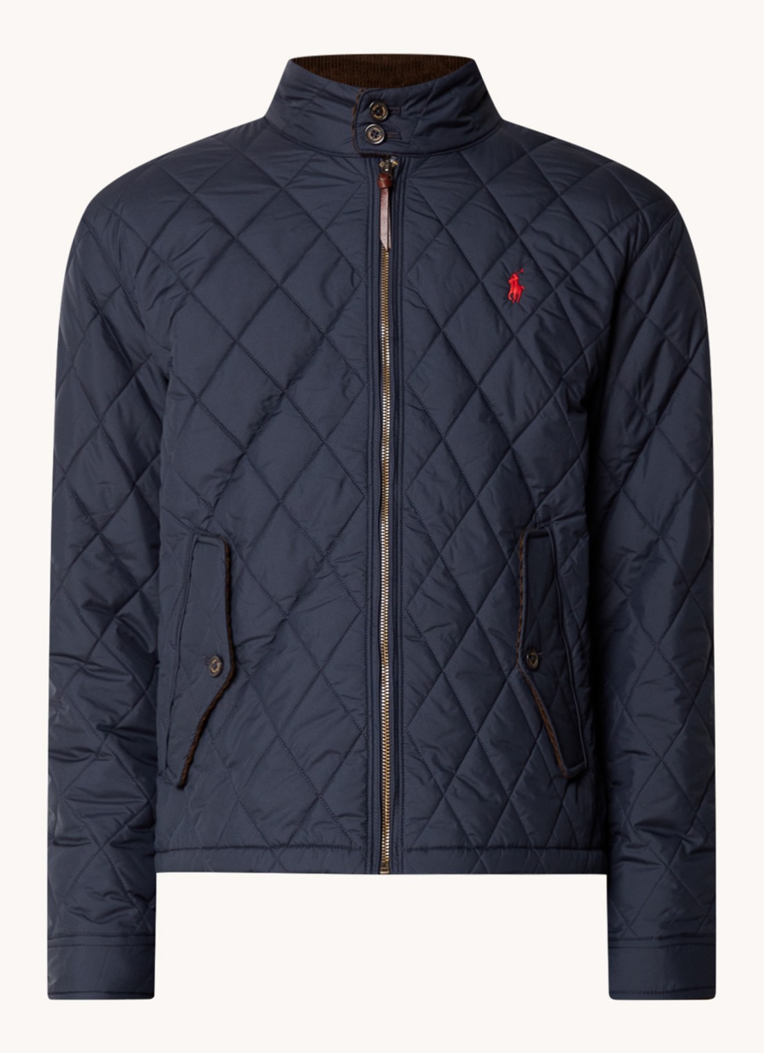 Ralph Lauren Gewatteerd jack met quilt patroon - voorkant college navy