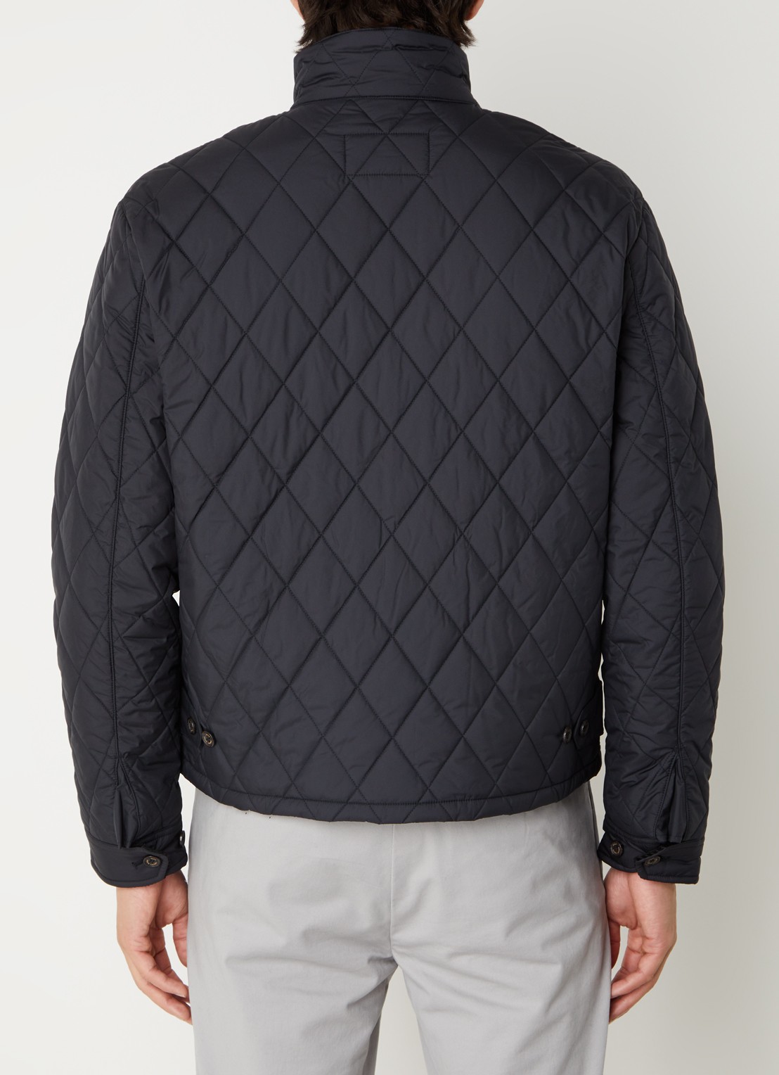 Ralph Lauren Gewatteerd jack met quilt patroon - achterkant polo black