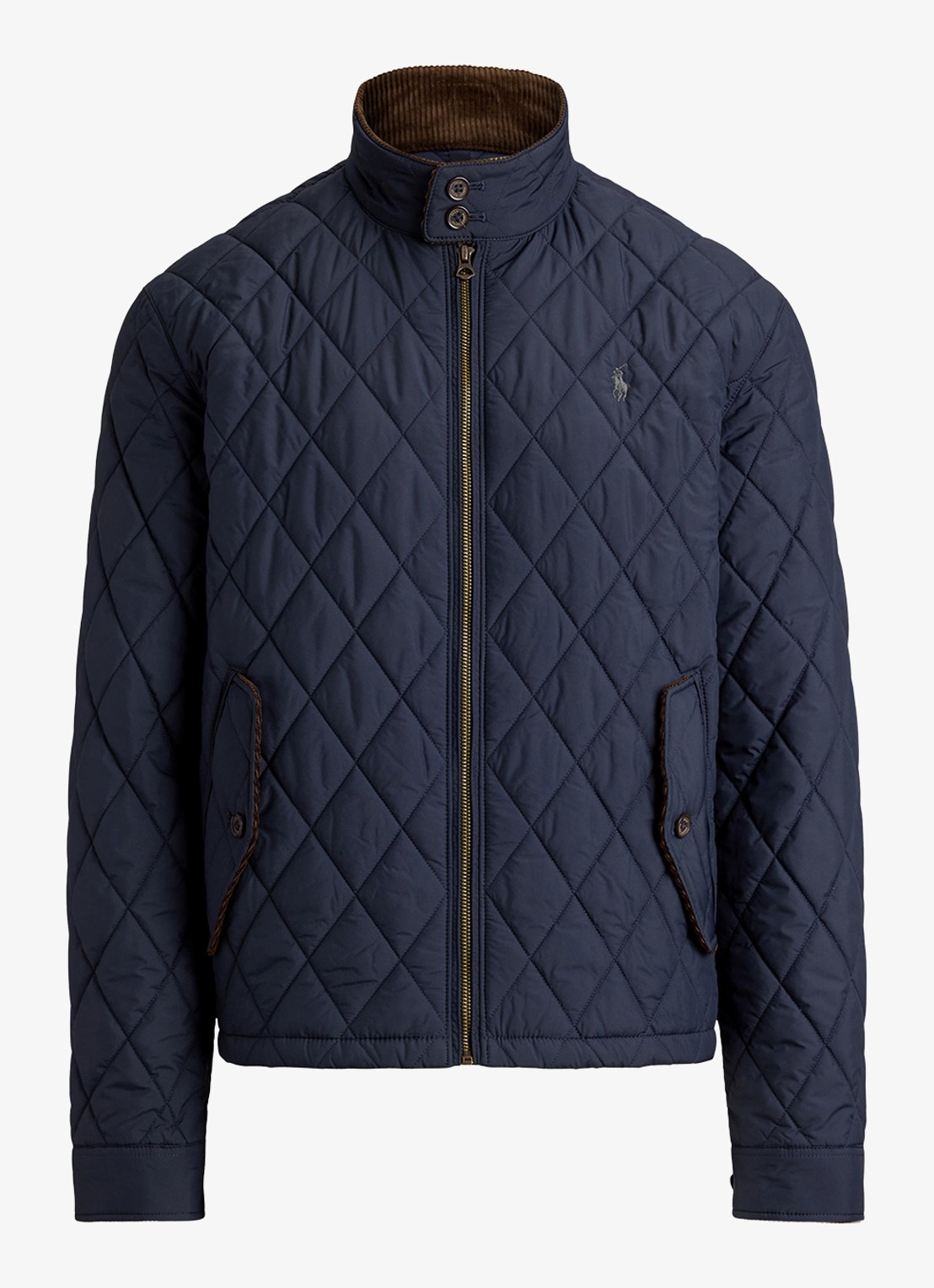 Ralph Lauren Gewatteerd jack met quilt patroon - voorkant college navy/charcoal / donkerblauw
