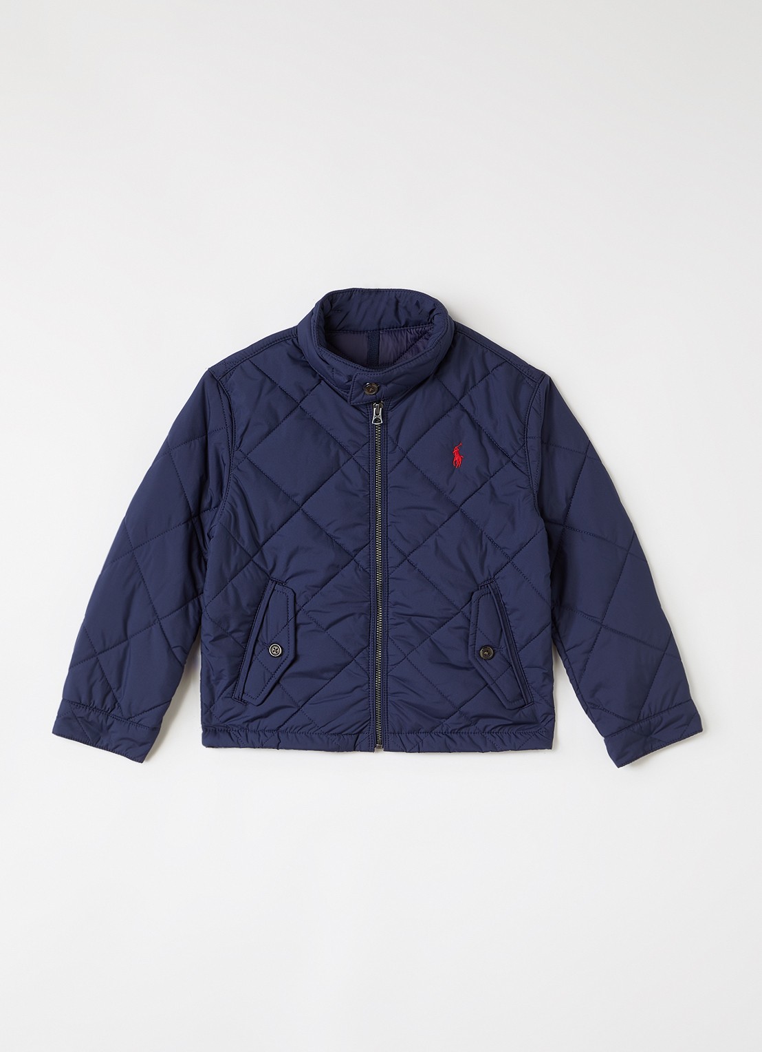 Ralph Lauren Gewatteerd windjack met quilt patroon  - voorkant 2 donkerblauw