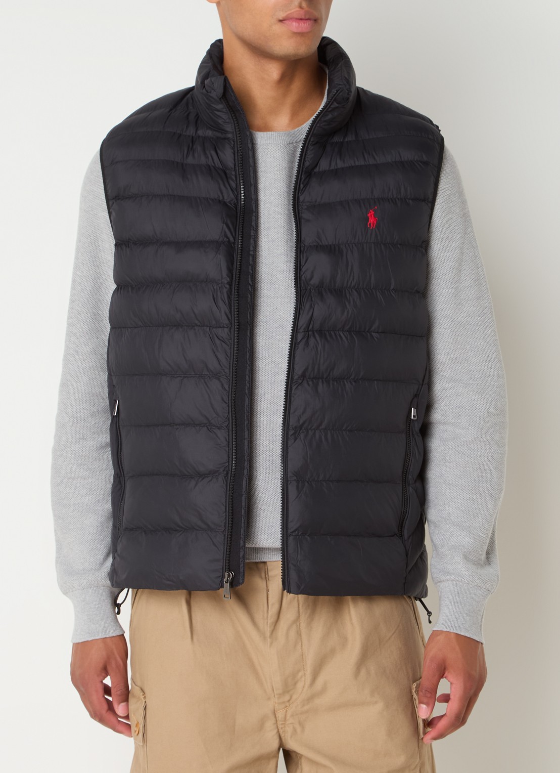 Ralph Lauren Gewatteerde bodywarmer met ritszakken  - detail 5 zwart