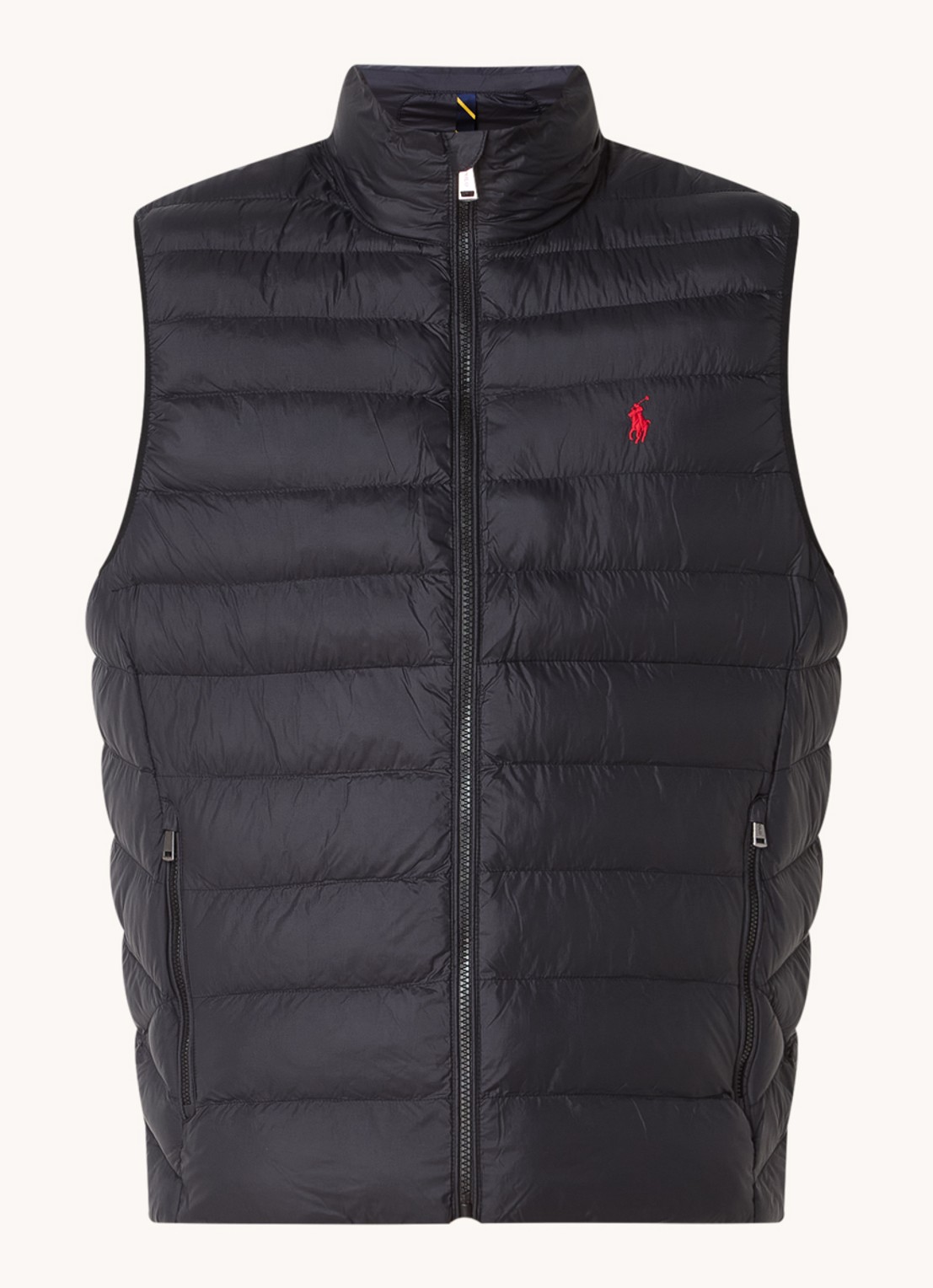 Ralph Lauren Gewatteerde bodywarmer met ritszakken  - voorkant 8 zwart