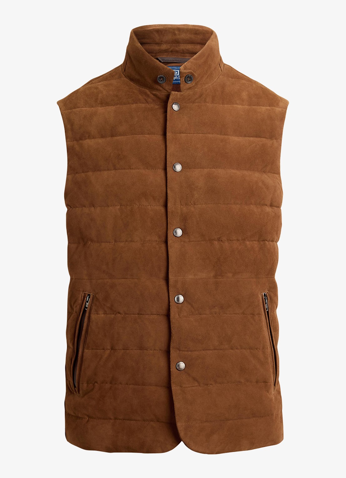 Ralph Lauren Gewatteerde bodywarmer van suède - voorkant pale russet suede-39wf / bruin