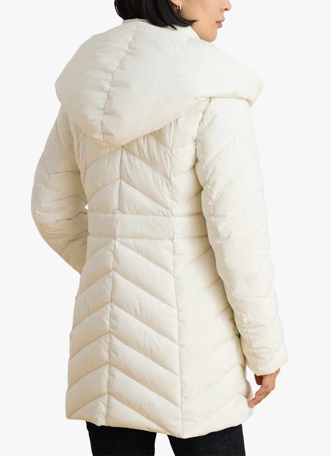 Ralph Lauren Gewatteerde jas met capuchon - achterkant 3 creme