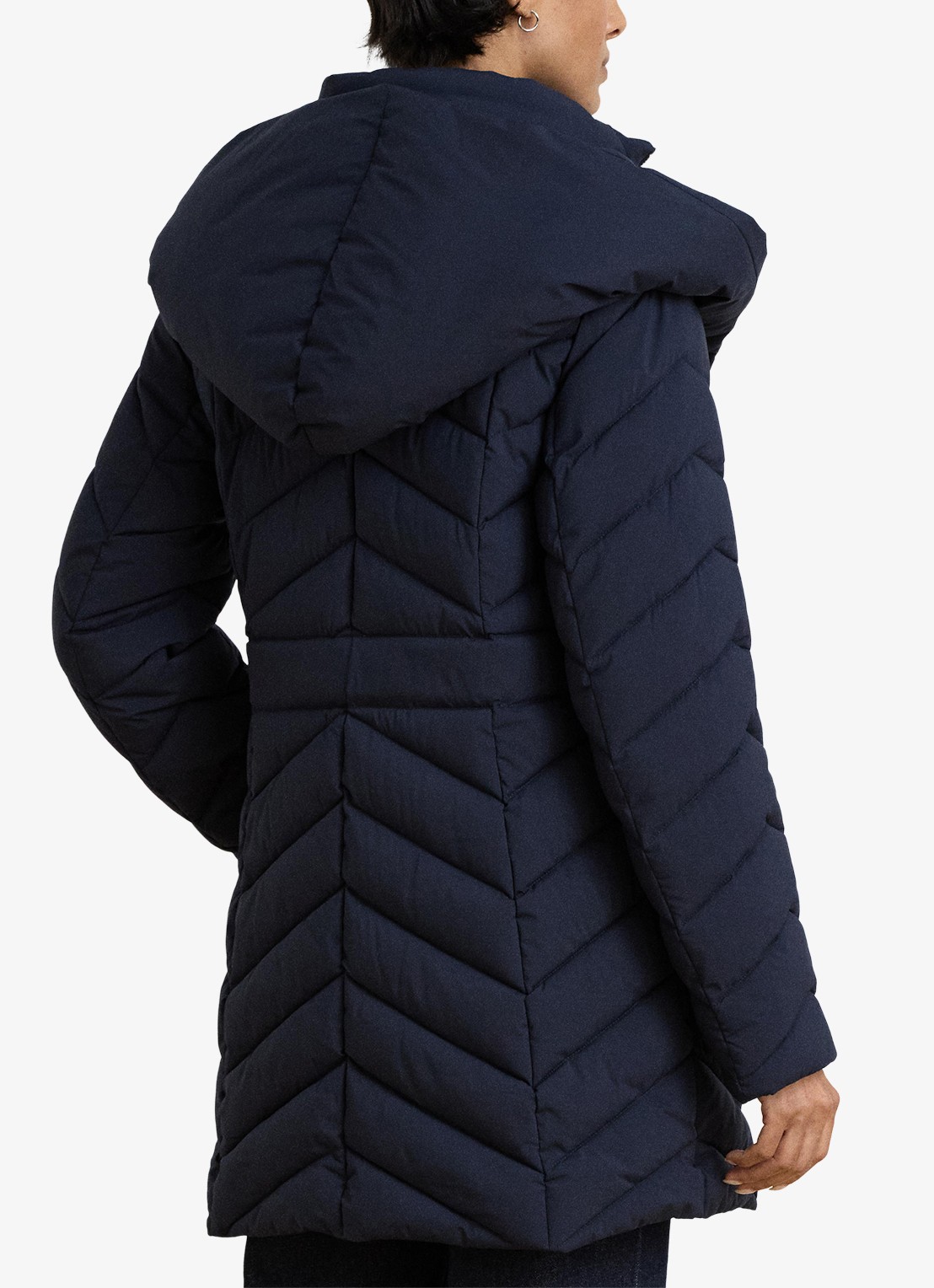 Ralph Lauren Gewatteerde jas met capuchon - achterkant 3 blauw