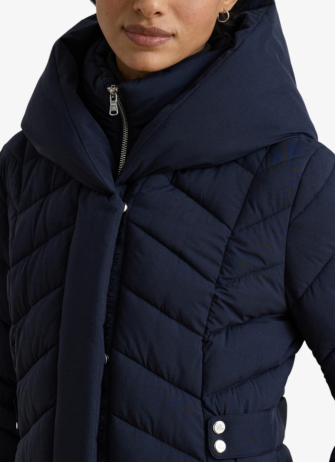 Ralph Lauren Gewatteerde jas met capuchon - detail 2 blauw