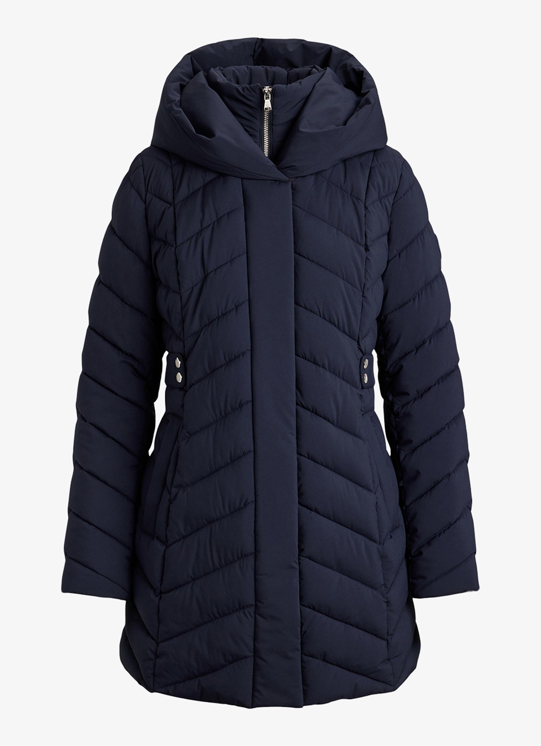 Ralph Lauren Gewatteerde jas met capuchon - voorkant 4 blauw