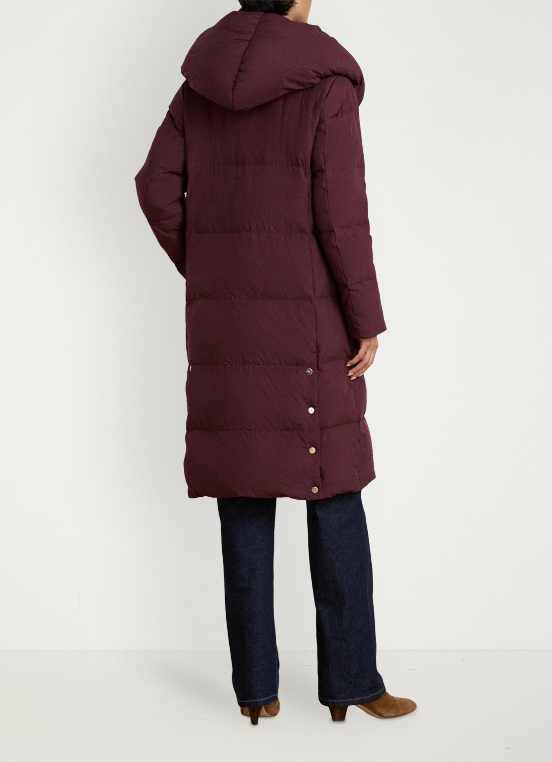 Ralph Lauren Gewatteerde jas met donsvulling - achterkant 3 dark garnet / bordeauxrood