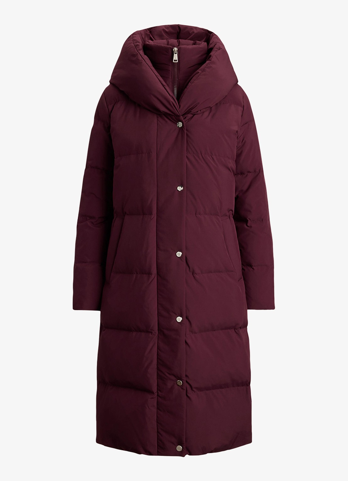 Ralph Lauren Gewatteerde jas met donsvulling - voorkant 4 dark garnet / bordeauxrood