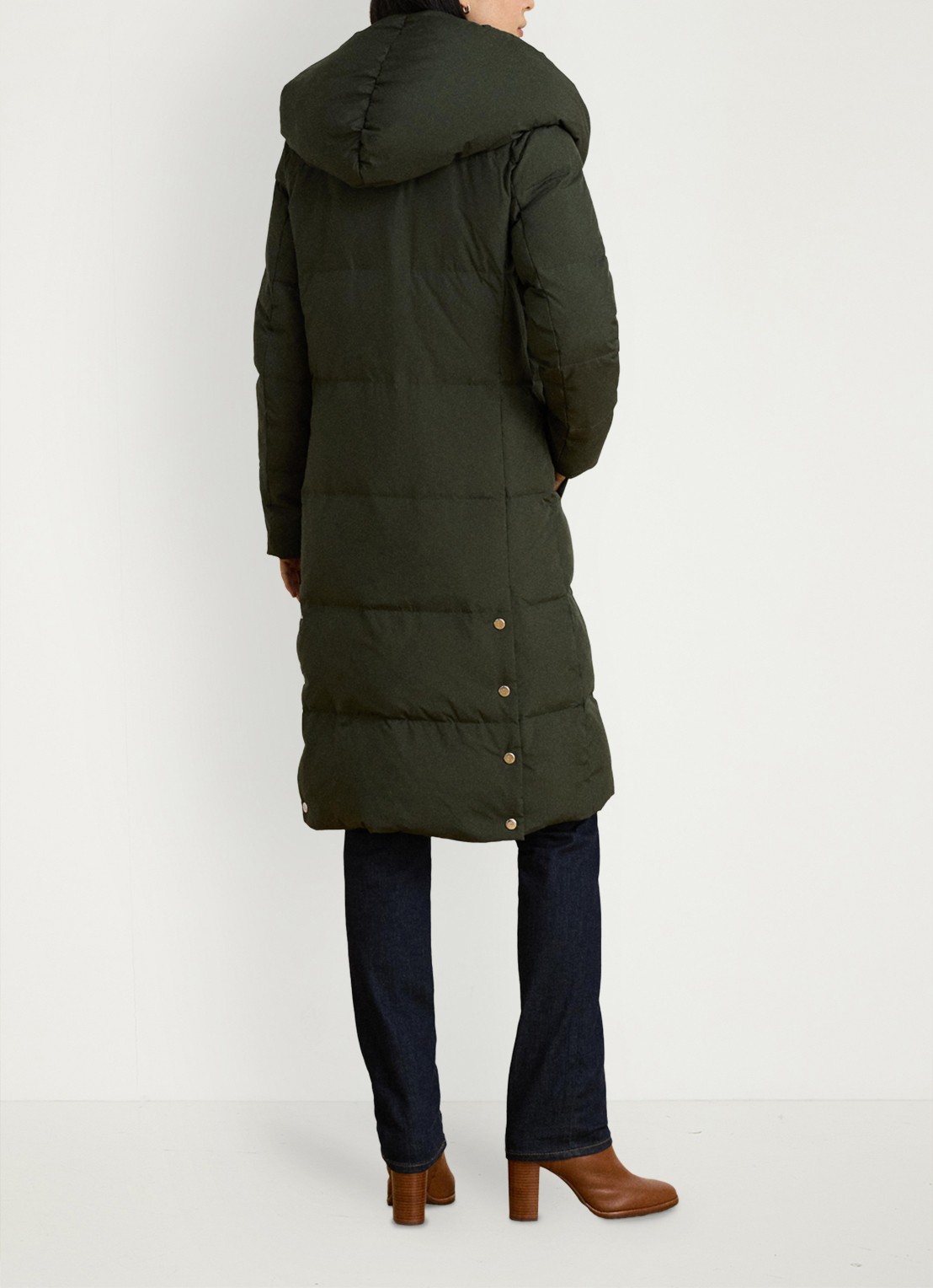 Ralph Lauren Gewatteerde jas met donsvulling - achterkant 3 grijs