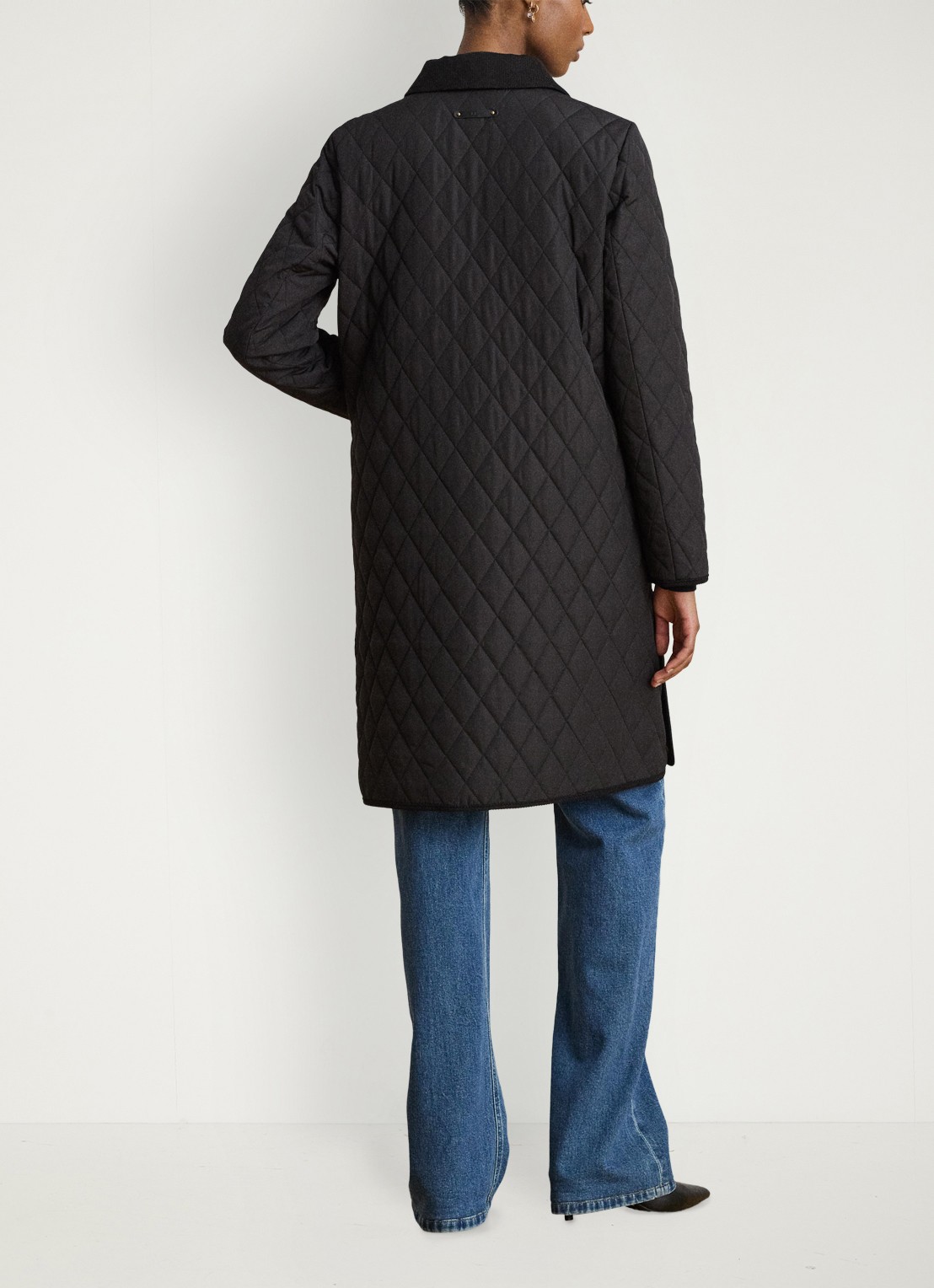 Ralph Lauren Gewatteerde jas met quilt patroon - achterkant zwart