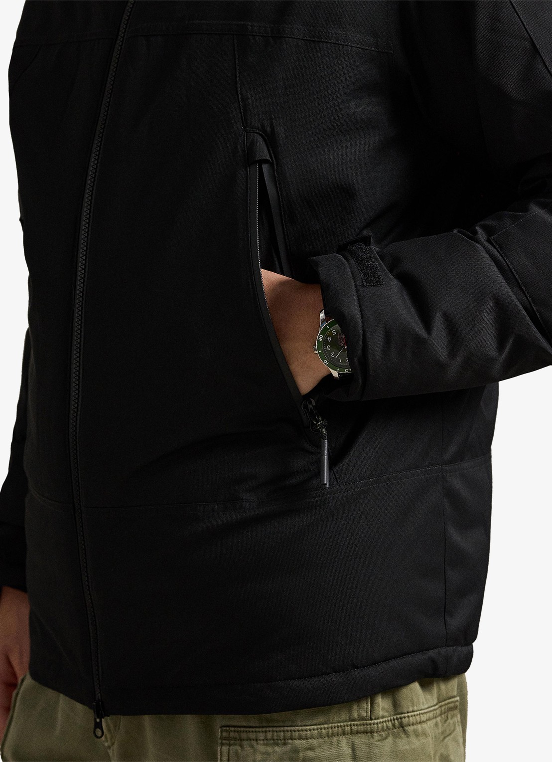 Ralph Lauren Gewatteerde jas met ritszakken - detail 3 polo black / zwart