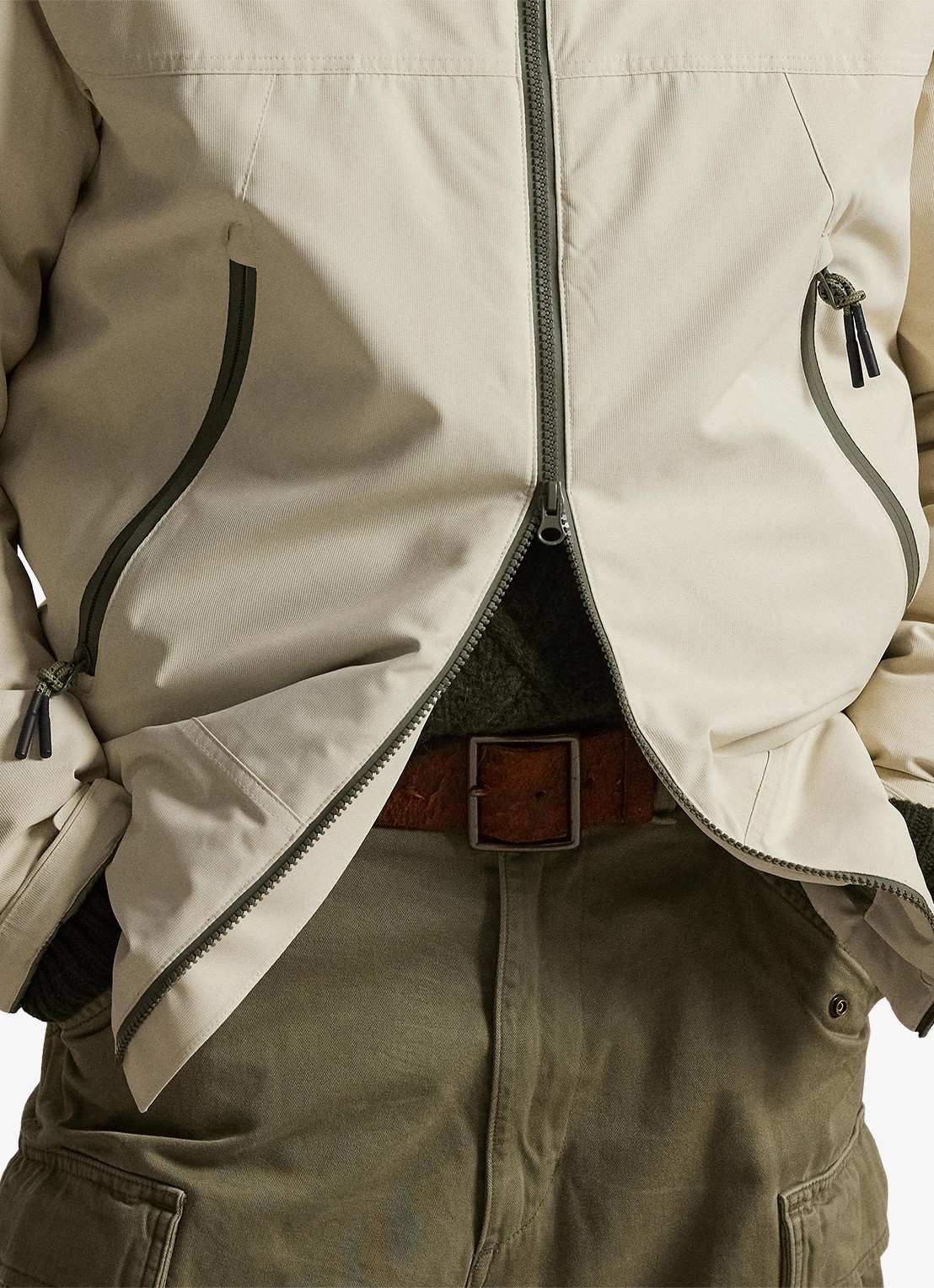 Ralph Lauren Gewatteerde jas met ritszakken - detail 5 basic sand / beige