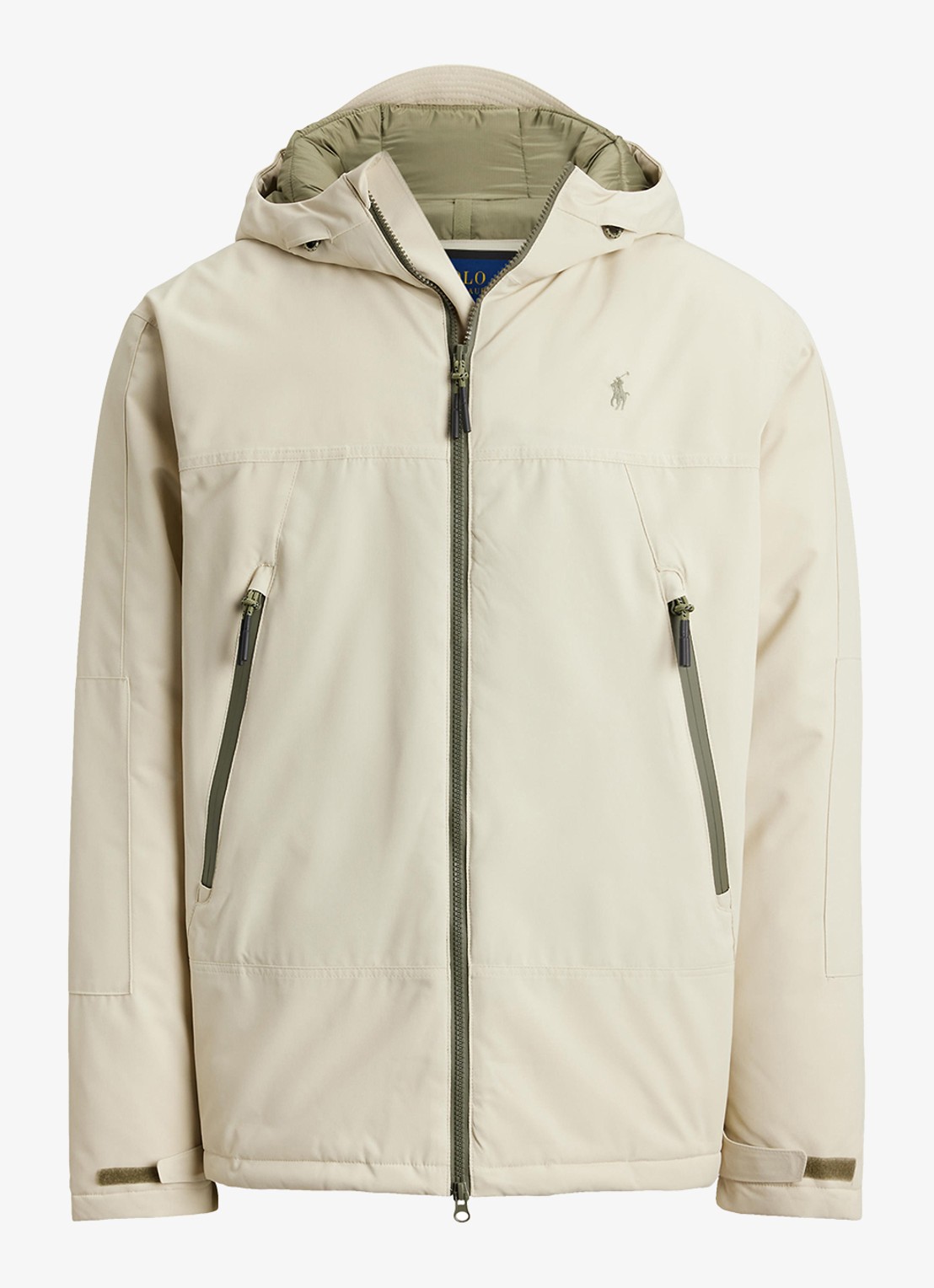 Ralph Lauren Gewatteerde jas met ritszakken - voorkant basic sand / beige