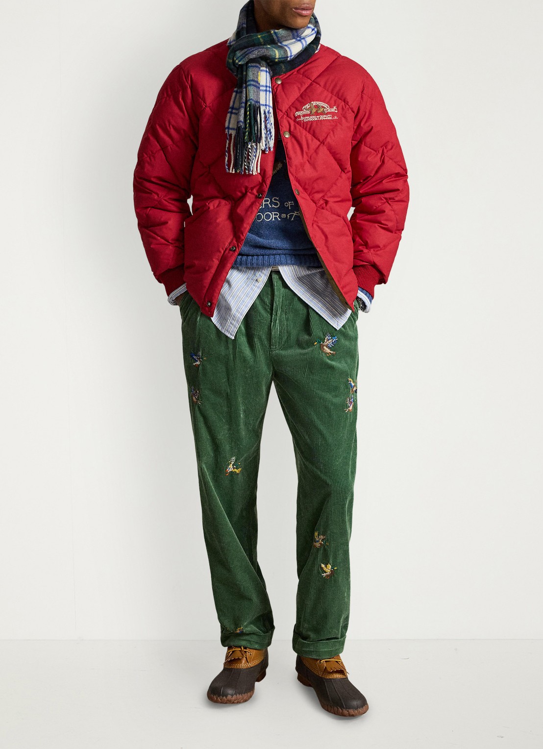 Ralph Lauren Gewatteerde jas met steekzakken en logoprint - detail sweet tomato / rood