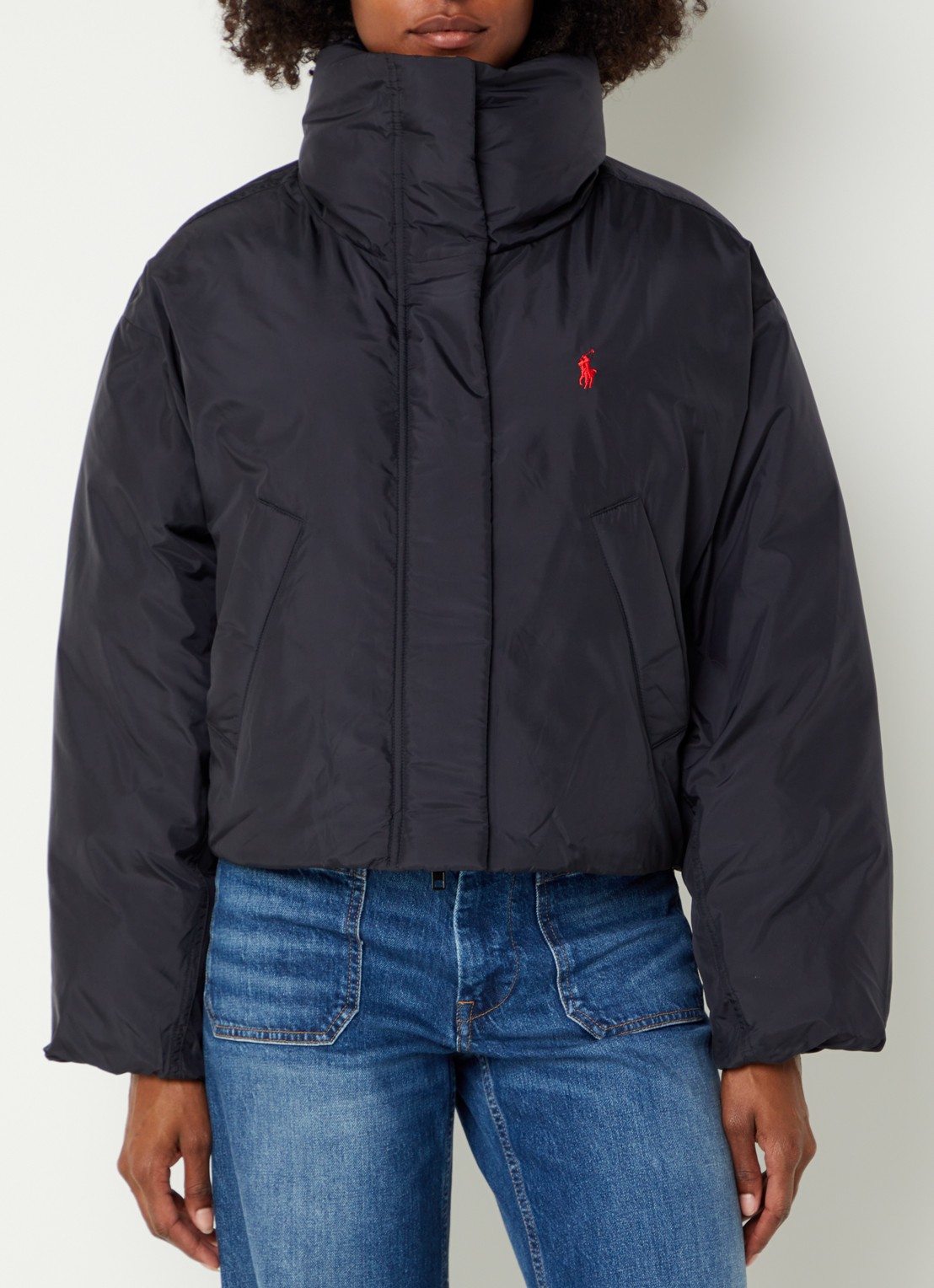 Ralph Lauren Gewatteerde puffer jas met steekzakken - detail 4 zwart