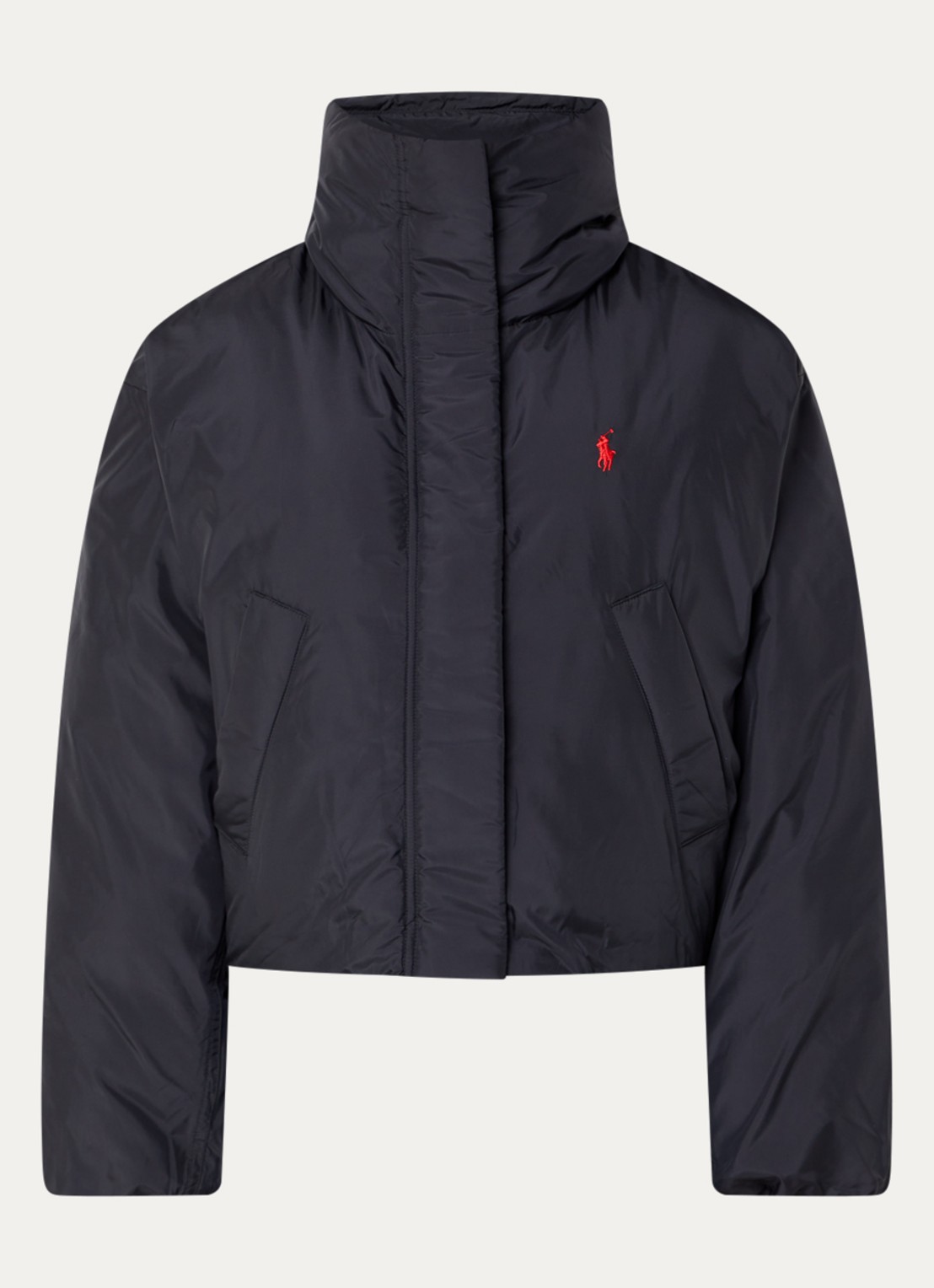 Ralph Lauren Gewatteerde puffer jas met steekzakken - voorkant 2 zwart
