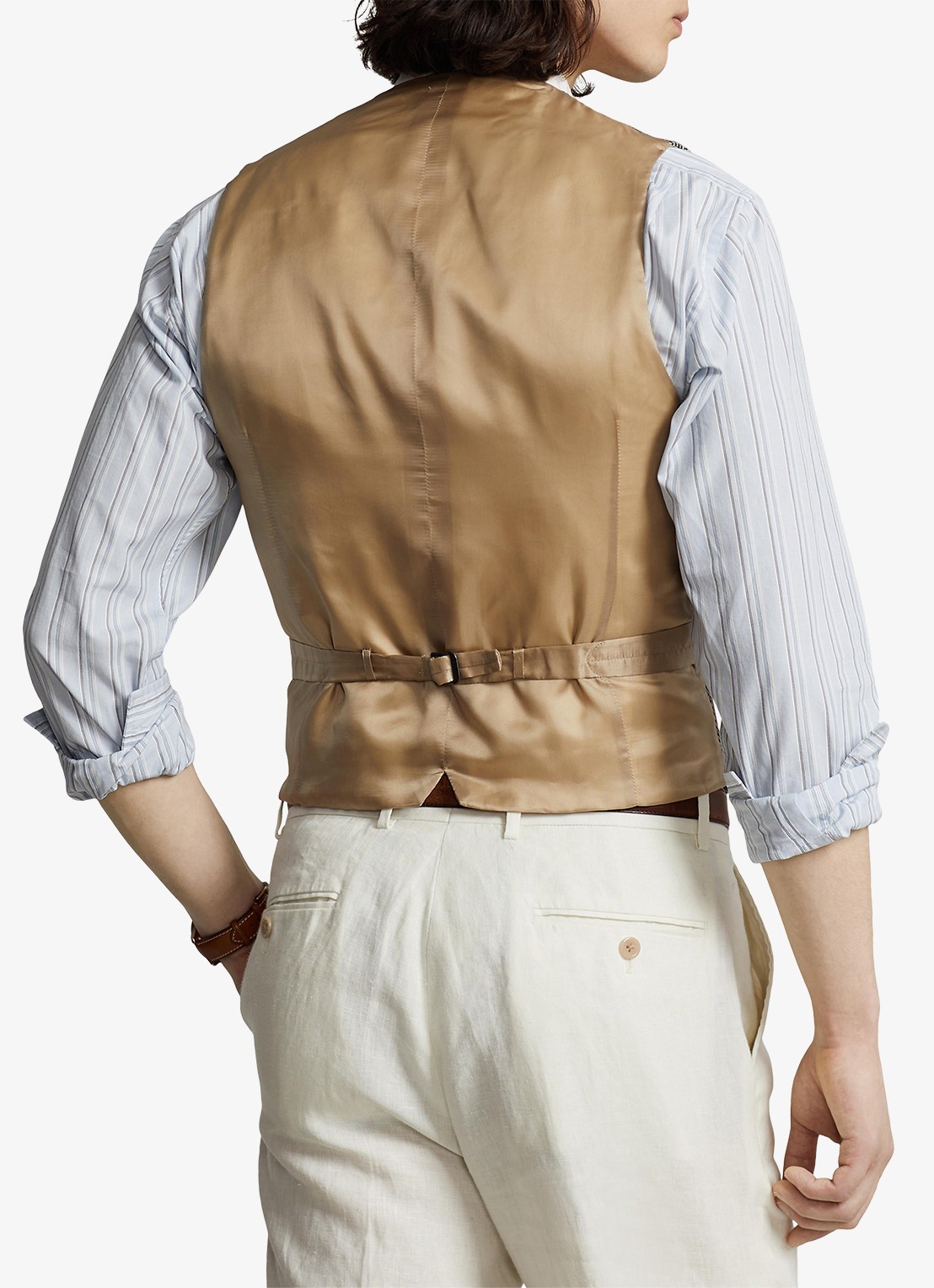 Ralph Lauren Gilet met paspelzakken - achterkant black and cream / zwart
