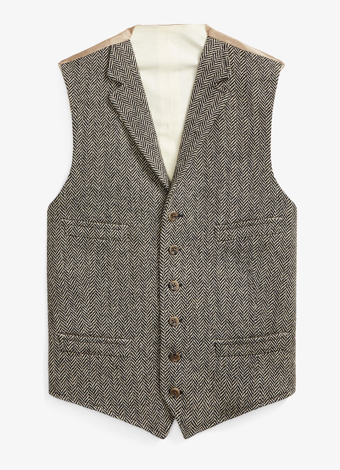 Ralph Lauren Gilet met paspelzakken - voorkant 2 black and cream / zwart