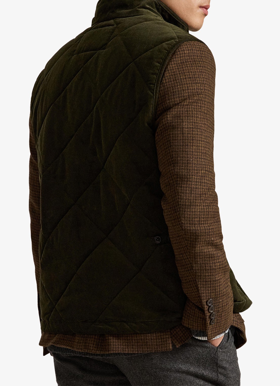 Ralph Lauren Gilet van corduroy met quilt patroon - achterkant 5 company olive-2ywd / olijfgroen