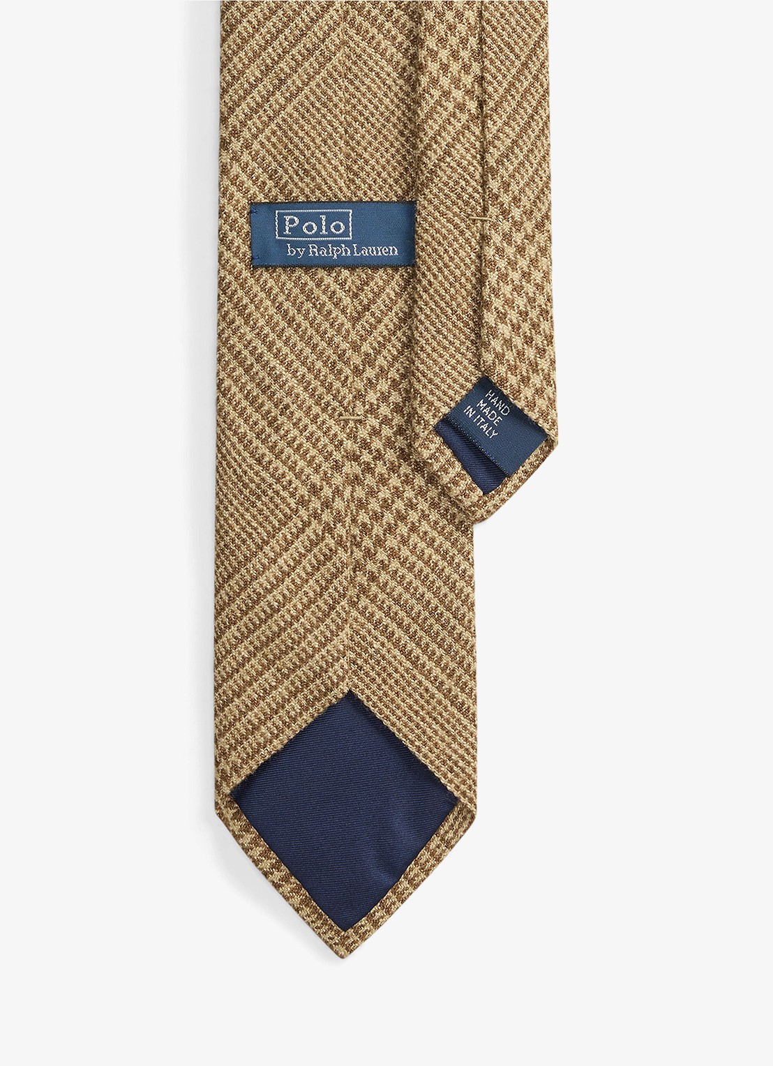 Ralph Lauren Glen stropdas in zijdeblend met ruitdessin - detail brown/tan / bruin