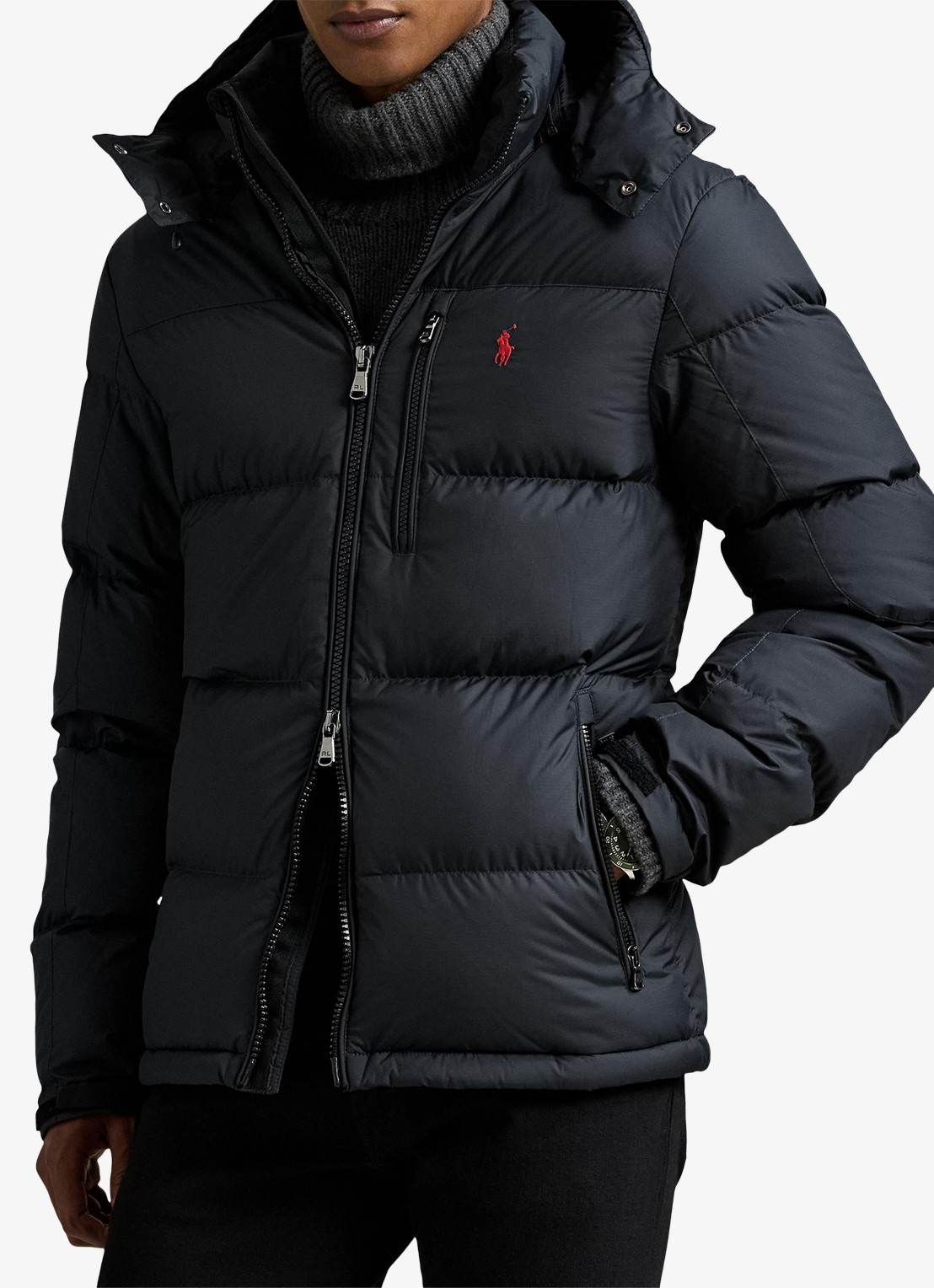 Ralph Lauren Gorham donsjack - detail 2 polo black / zwart