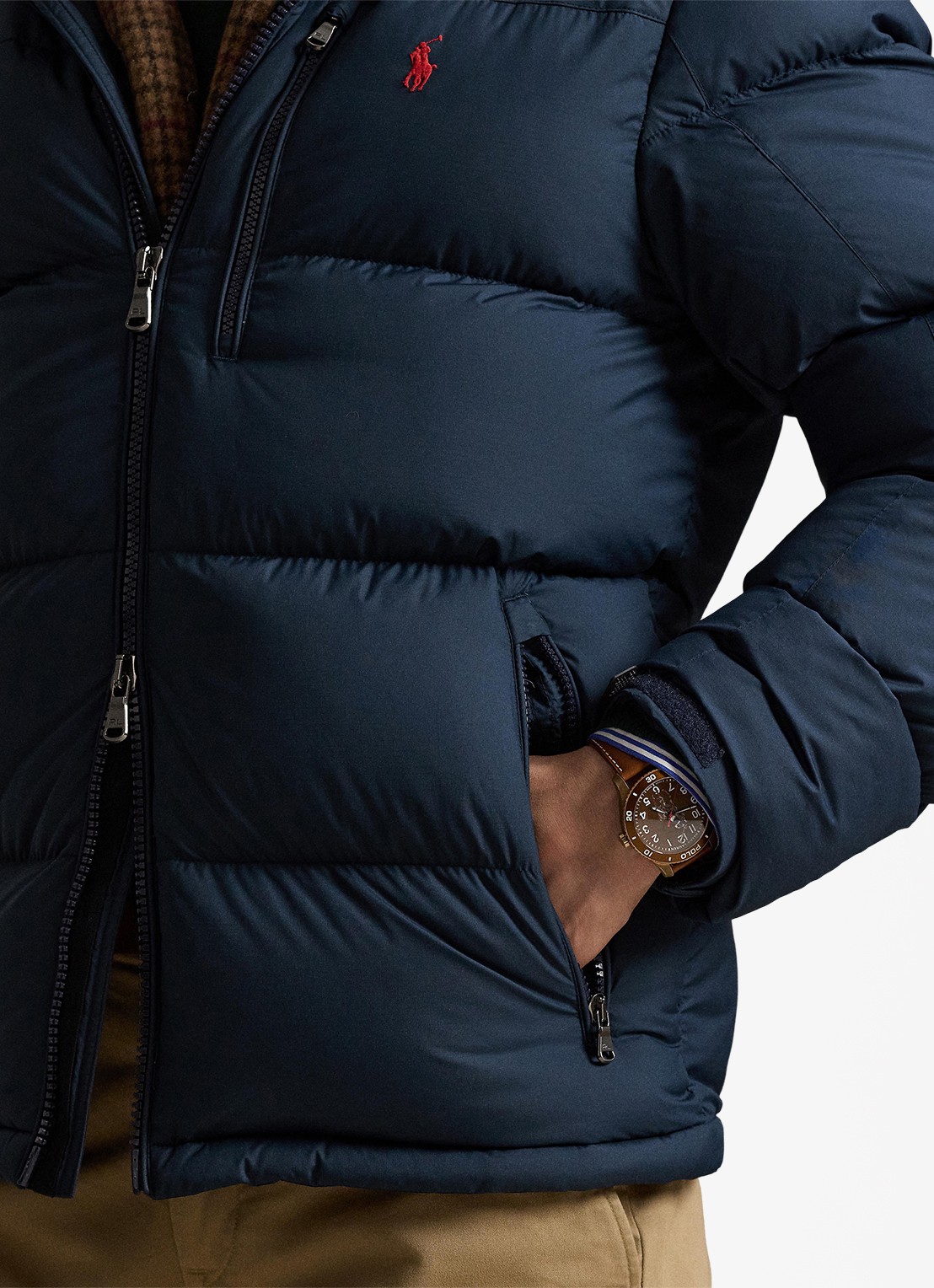 Ralph Lauren Gorham puffer jack met donsvulling en ritszakken - detail 3 collection navy / donkerblauw