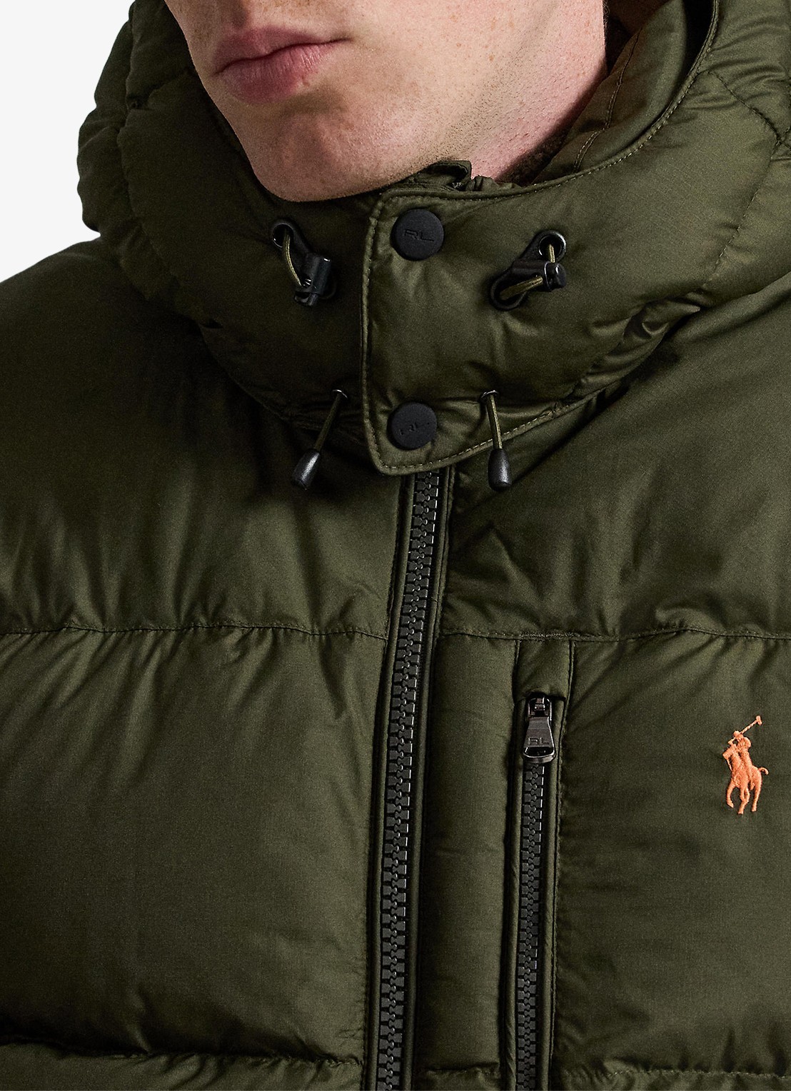 Ralph Lauren Gorham puffer jack met donsvulling en ritszakken - detail 2 company olive / olijfgroen