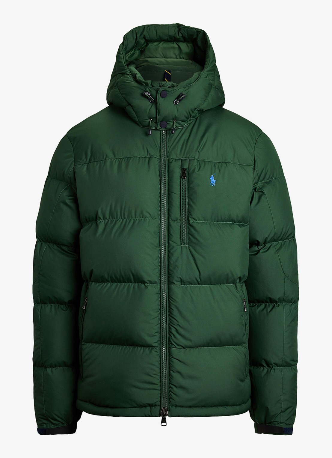 Ralph Lauren Gorham puffer jack met donsvulling en ritszakken - voorkant 4 bottle green / donkergroen