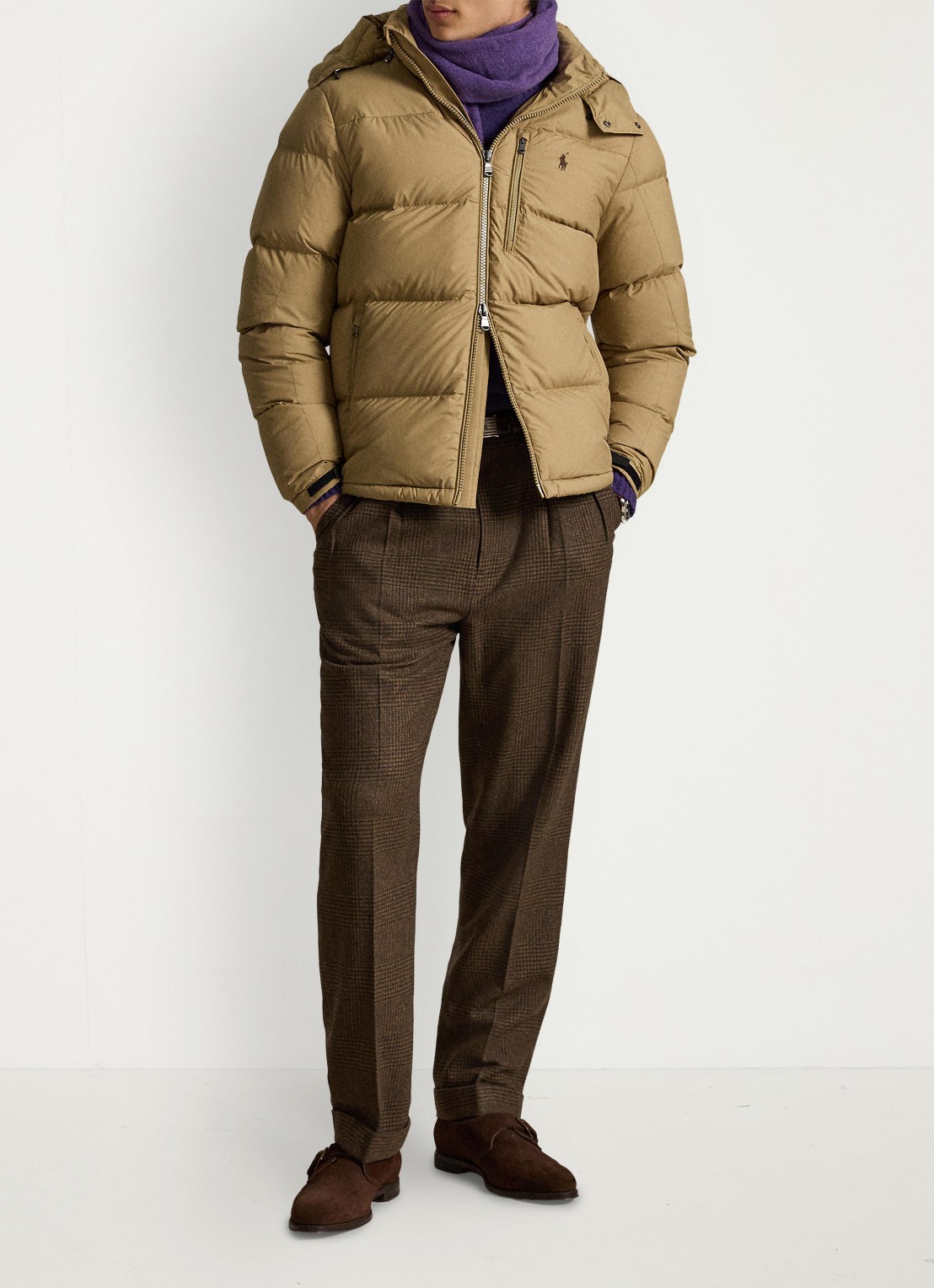 Ralph Lauren Gorham puffer jack met donsvulling en ritszakken - detail 3 desert khaki / khaki
