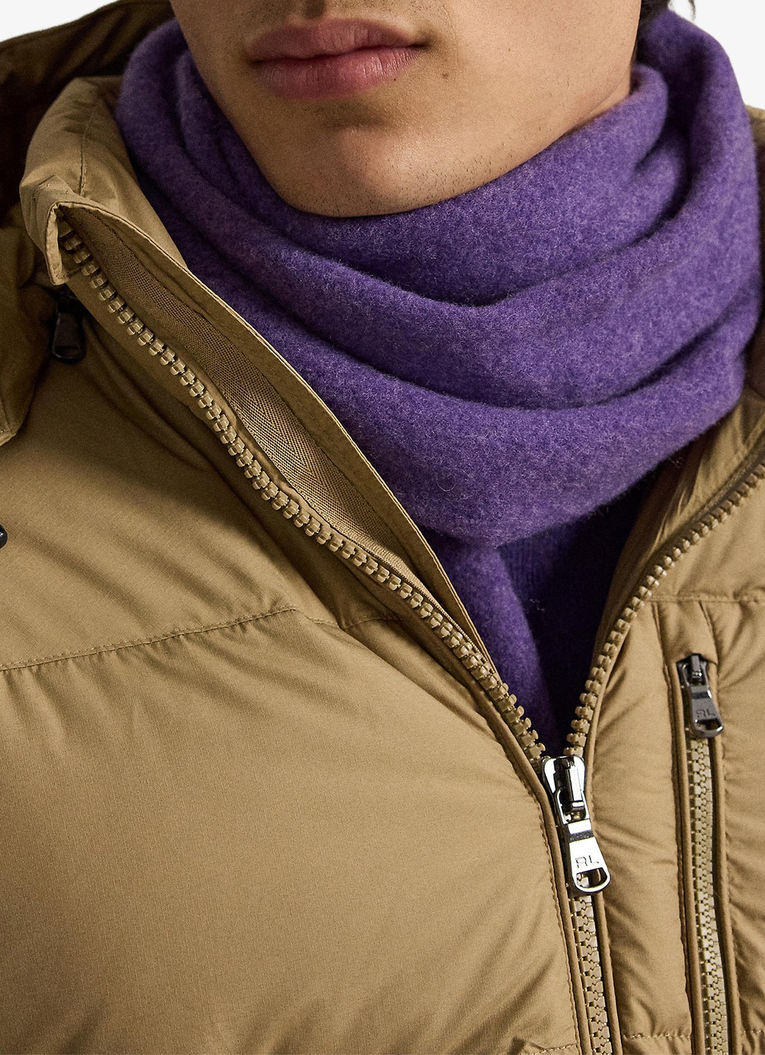 Ralph Lauren Gorham puffer jack met donsvulling en ritszakken - detail 4 desert khaki / khaki