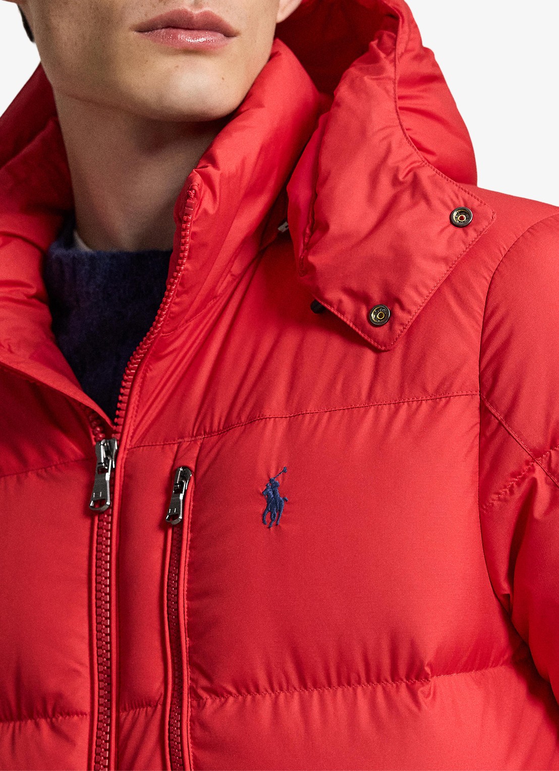 Ralph Lauren Gorham puffer jack met donsvulling en ritszakken - detail 3 rl 2000 red / rood