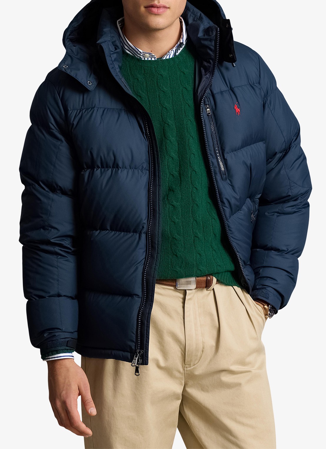 Ralph Lauren Gorham puffer jack met ritszakken - detail 3 collection navy / donkerblauw