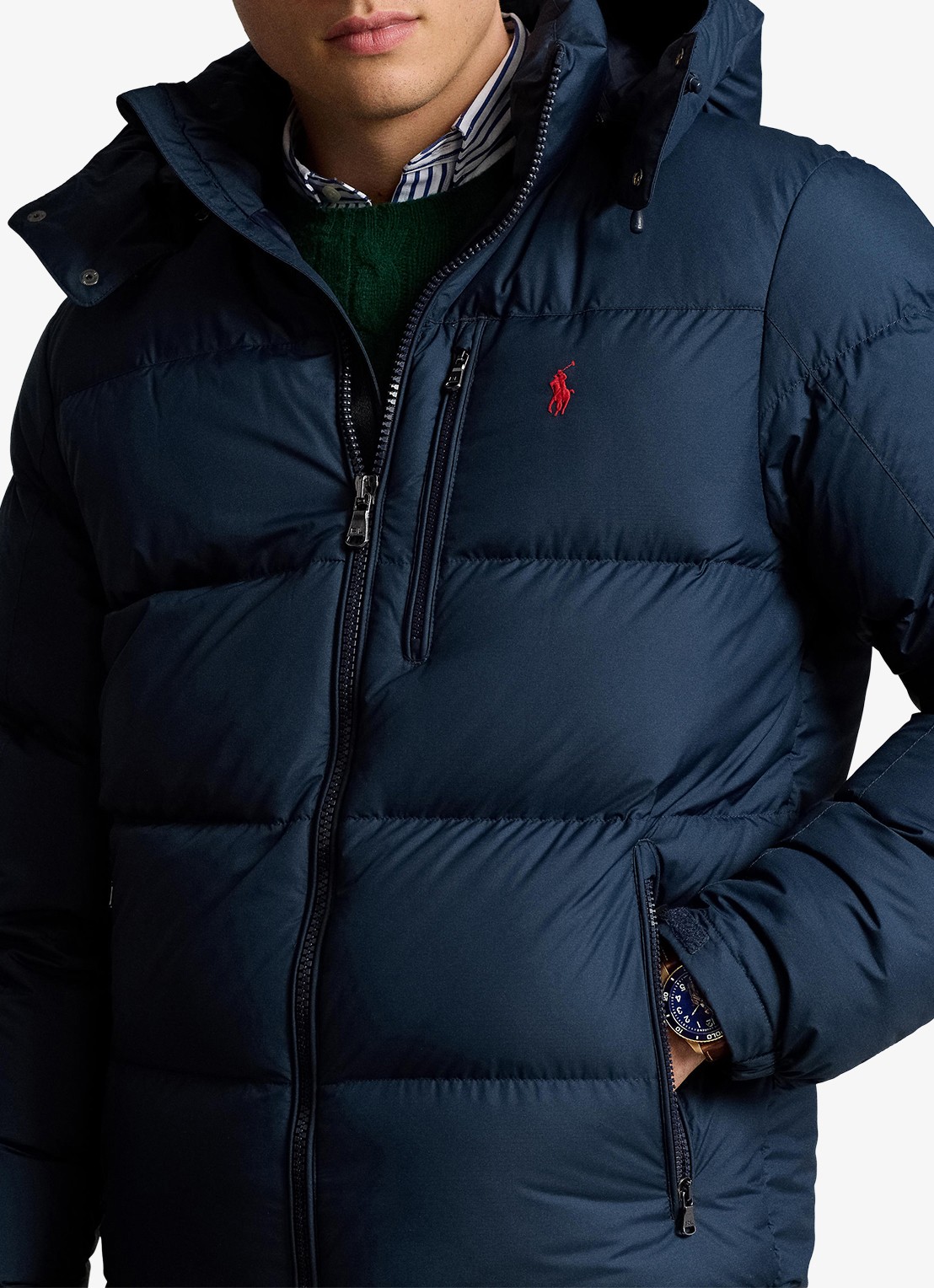 Ralph Lauren Gorham puffer jack met ritszakken - detail 4 collection navy / donkerblauw