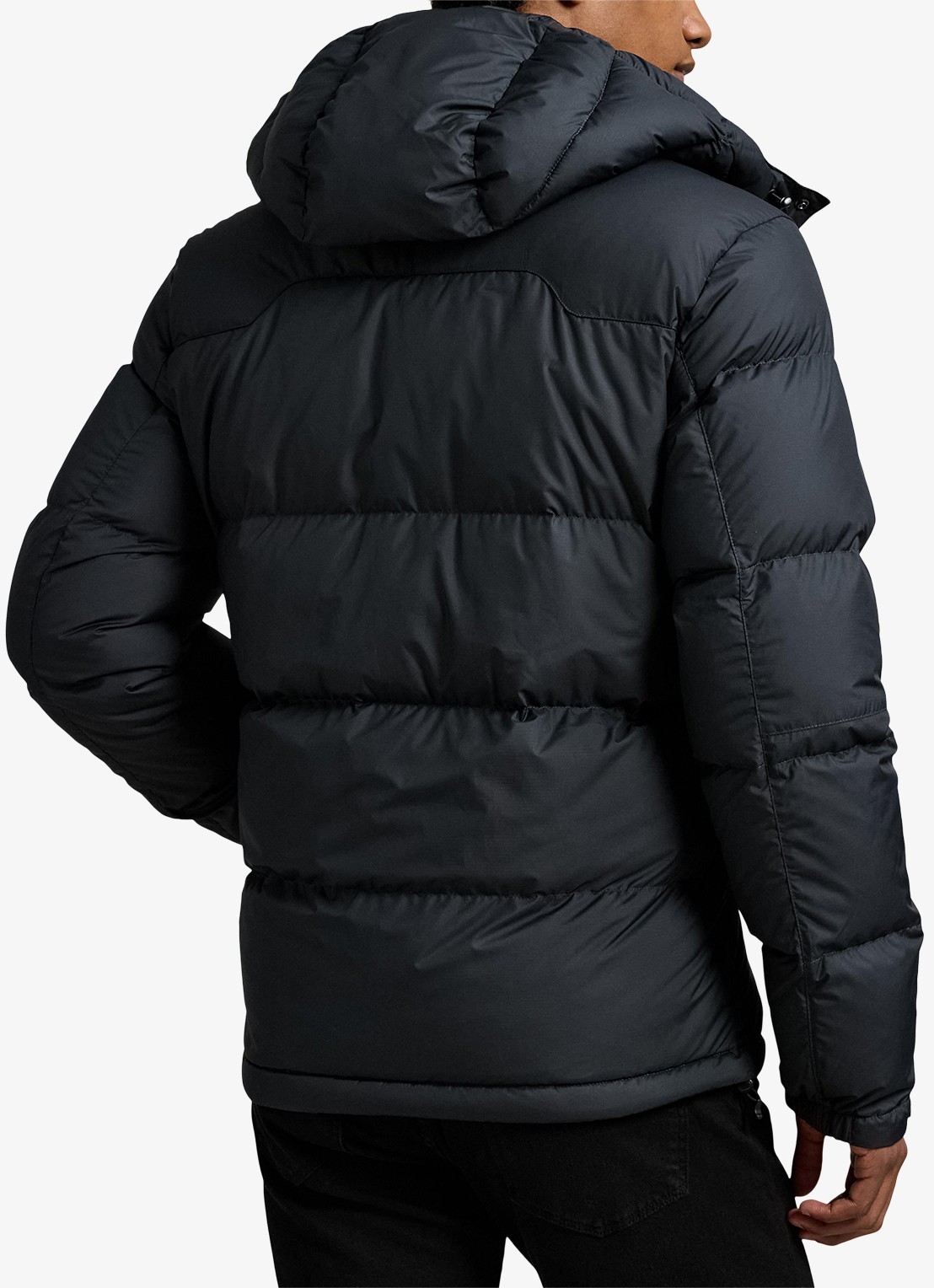 Ralph Lauren Gorham puffer jack met ritszakken - achterkant polo black / zwart