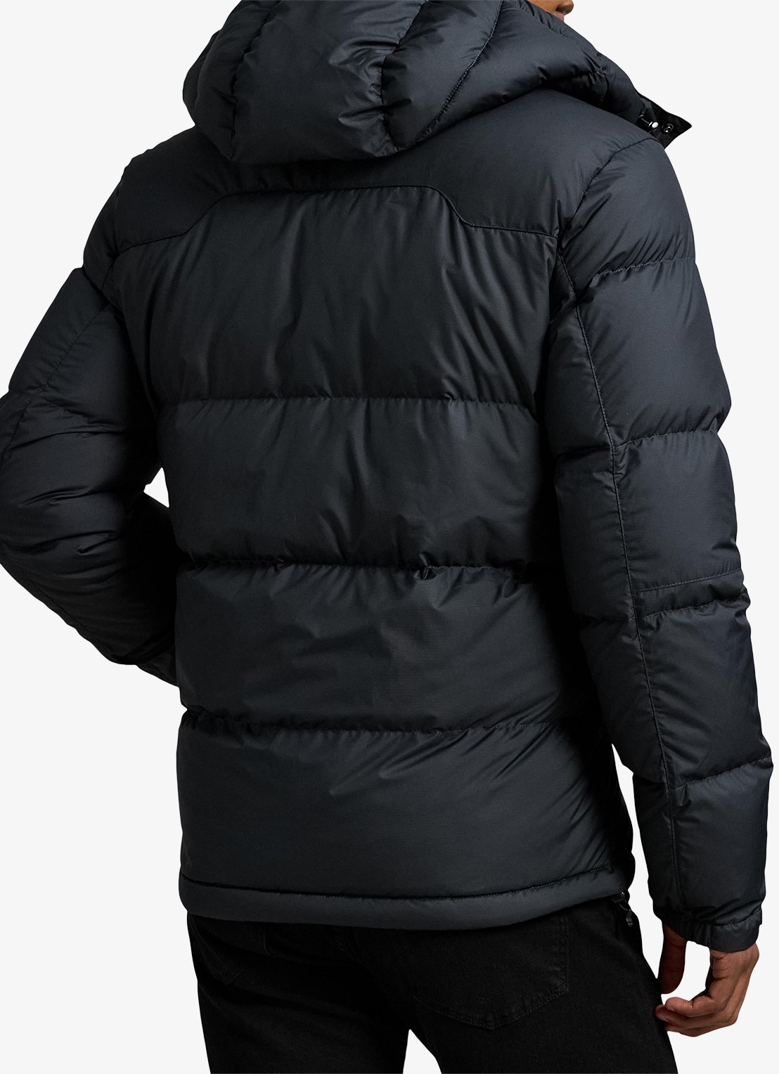 Ralph Lauren Gorham puffer jack met ritszakken - achterkant 2 polo black / zwart