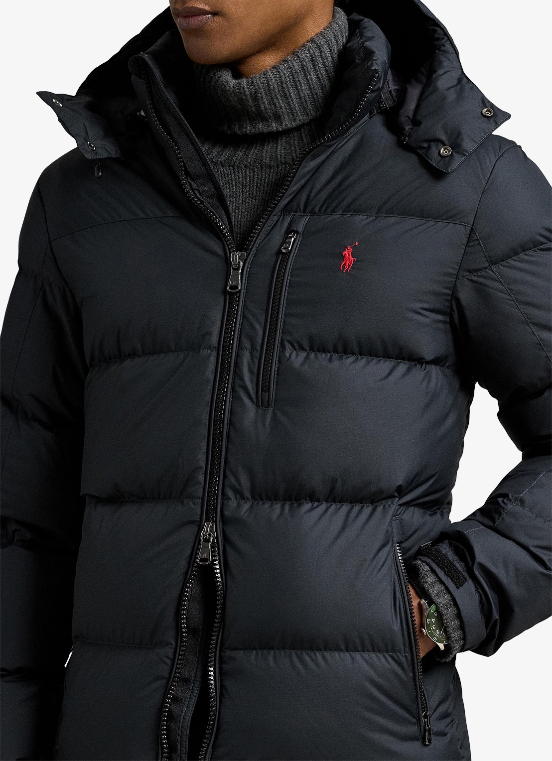 Ralph Lauren Gorham puffer jack met ritszakken - detail 8 polo black / zwart