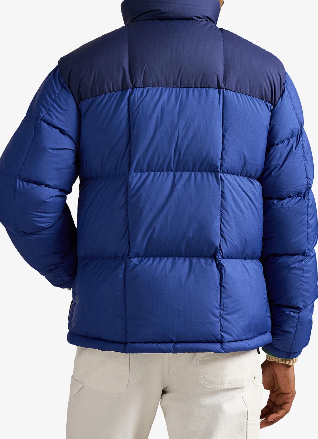Ralph Lauren Gorham puffer jas met opstaande kraag - achterkant newport navy / donkerblauw