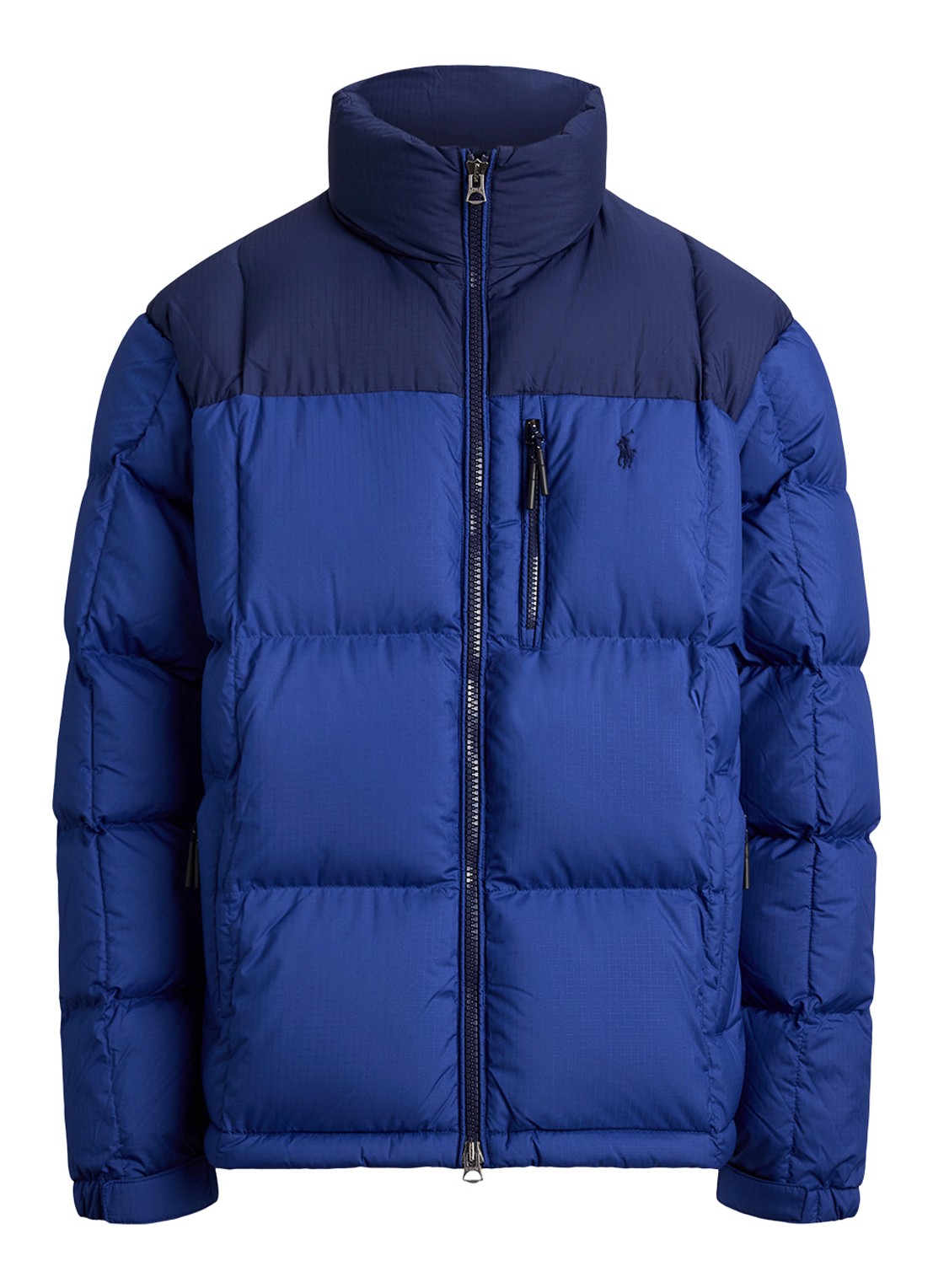 Ralph Lauren Gorham puffer jas met opstaande kraag - voorkant 2 newport navy / donkerblauw