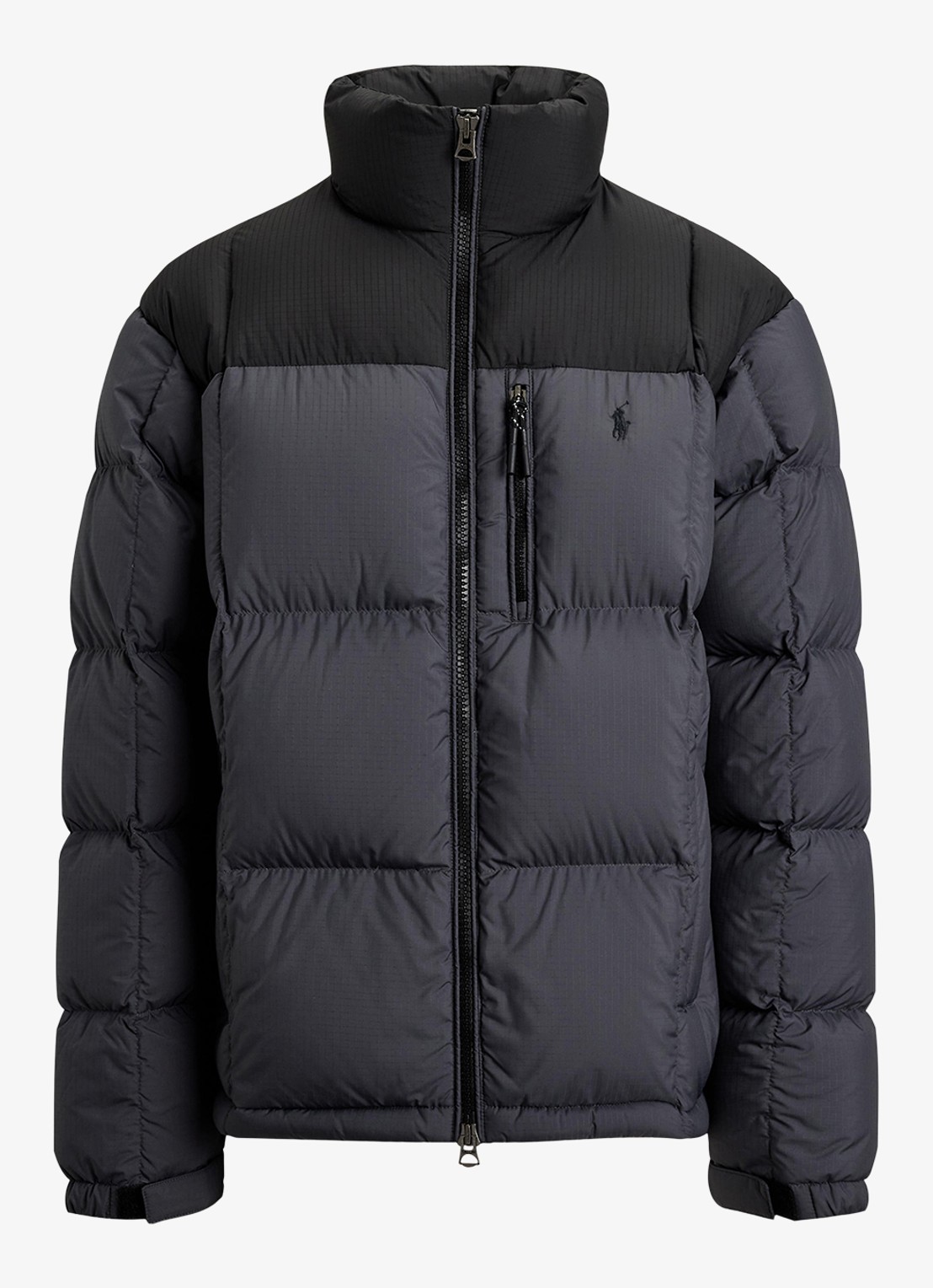 Ralph Lauren Gorham puffer jas met opstaande kraag - voorkant 4 polo black / zwart