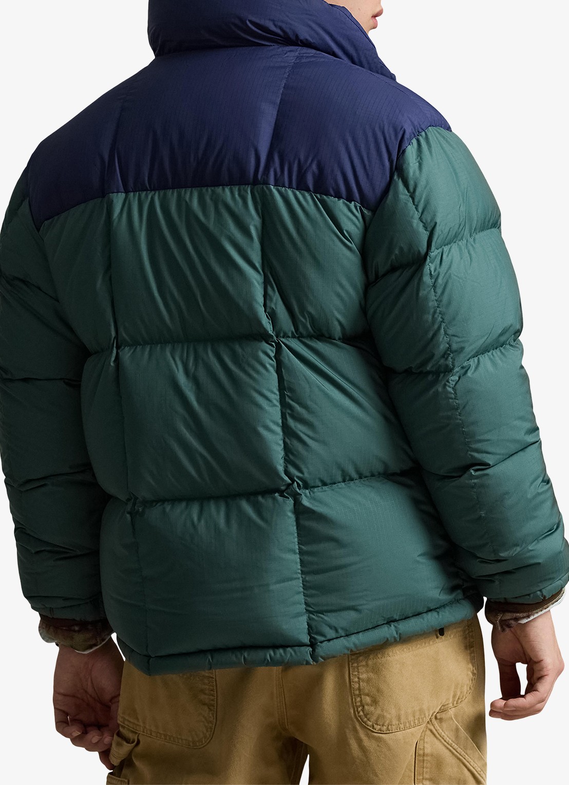 Ralph Lauren Gorham puffer jas met opstaande kraag - achterkant 5 charter green / groen