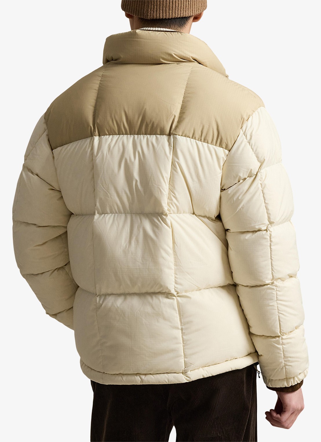 Ralph Lauren Gorham puffer jas met opstaande kraag - achterkant classic tan / bruin