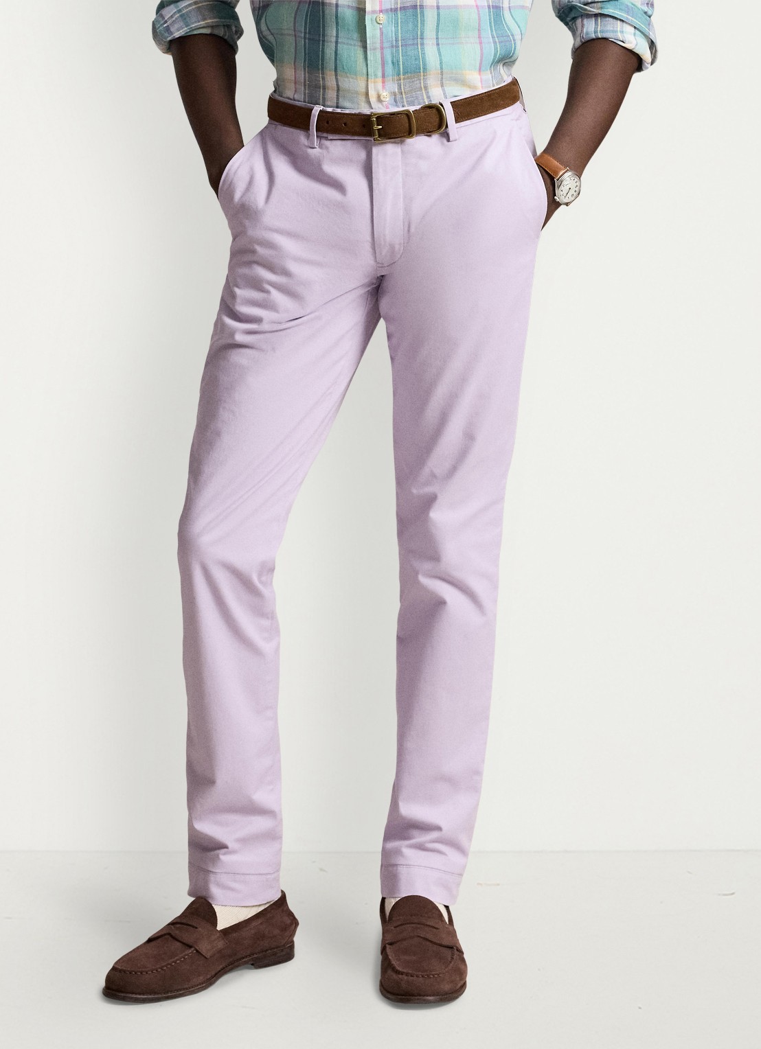 Ralph Lauren Greenwich slim fit chino met stretch - detail 4 spring iris / paars