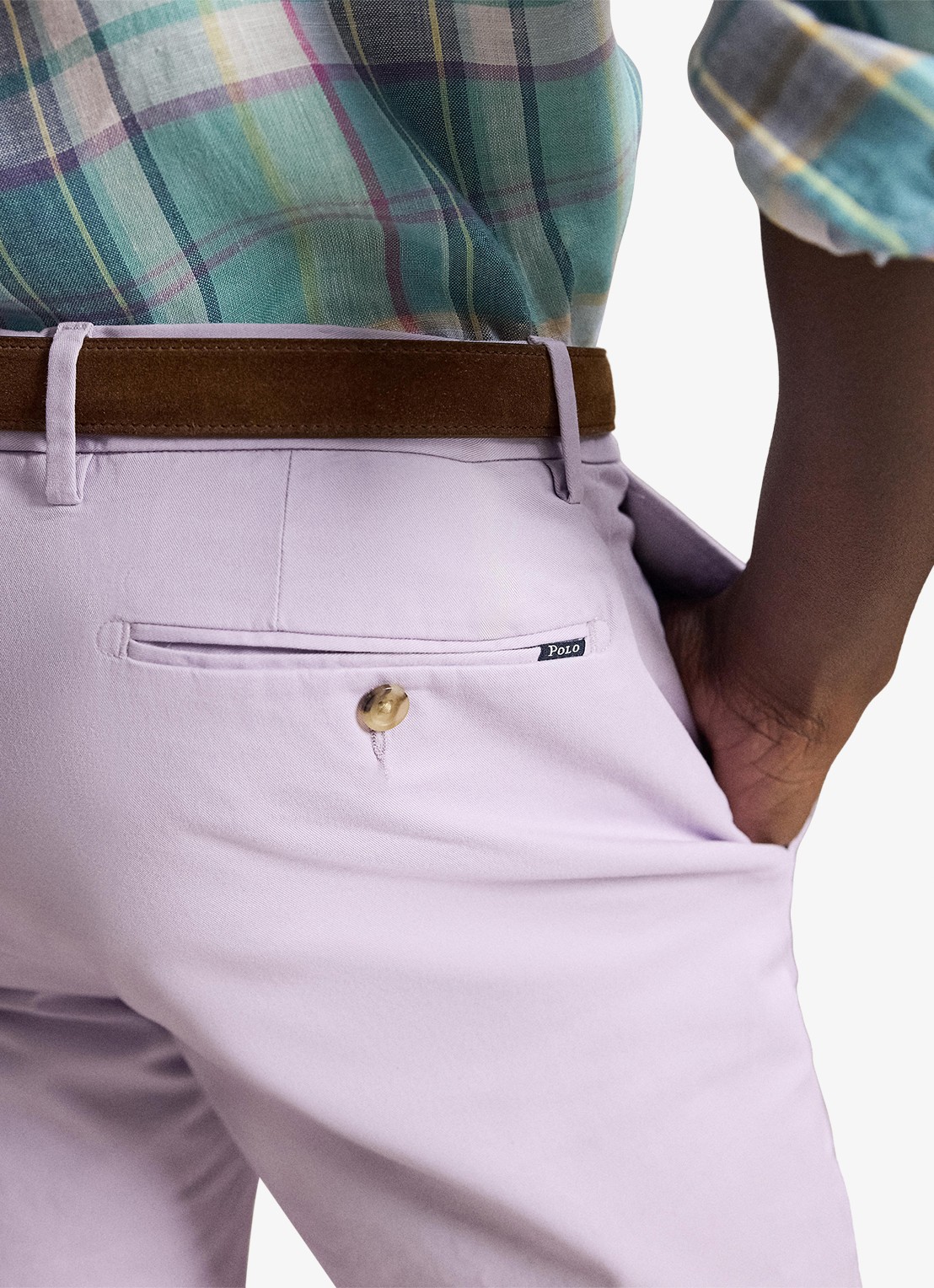 Ralph Lauren Greenwich slim fit chino met stretch - detail 5 spring iris / paars