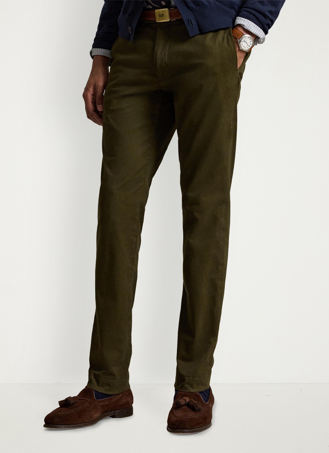 Ralph Lauren Greenwich slim fit chino met stretch - detail 4 dark loden / donkergroen