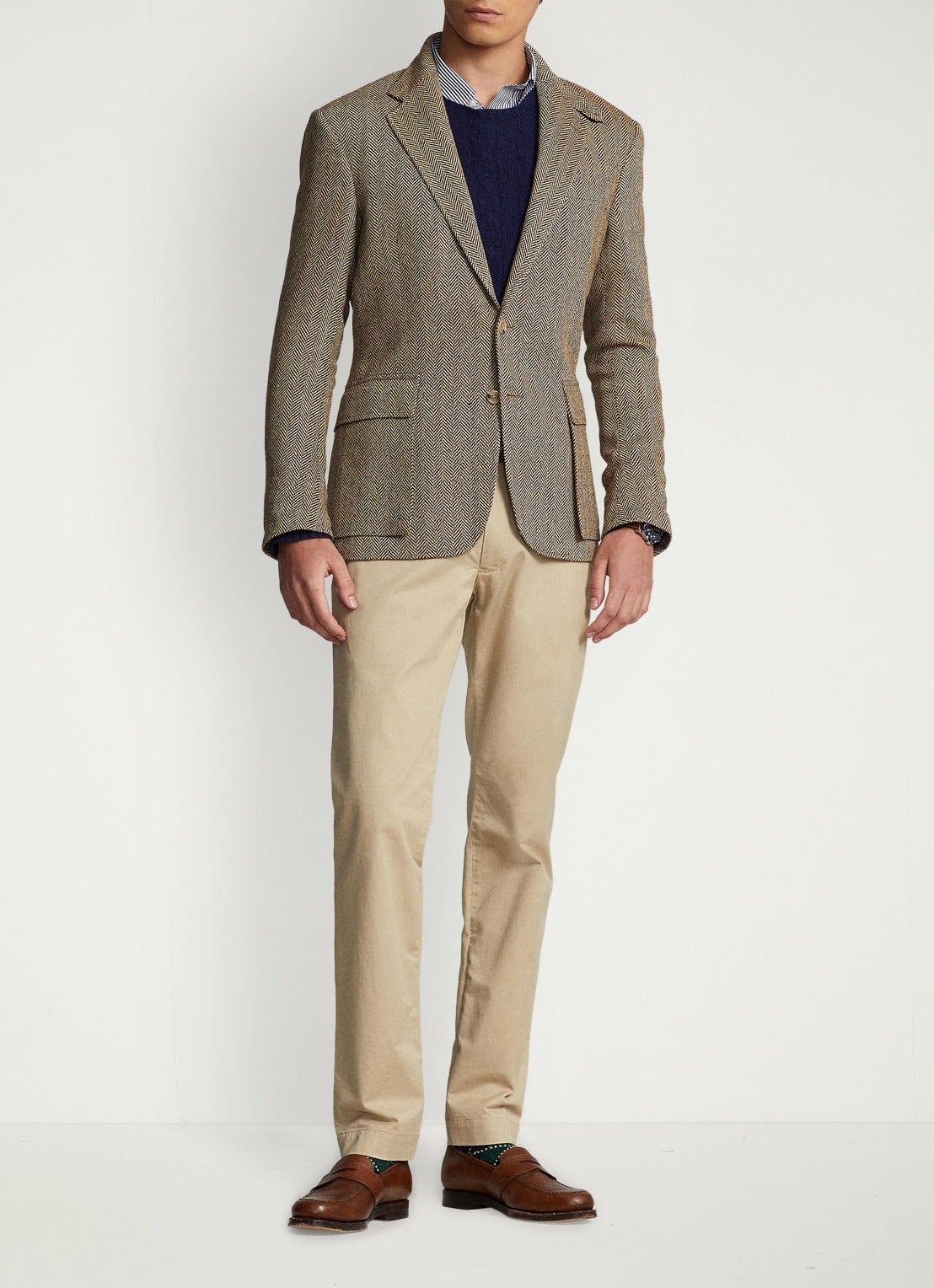 Ralph Lauren Greenwich slim fit chino met stretch - voorkant 2 classic khaki / khaki