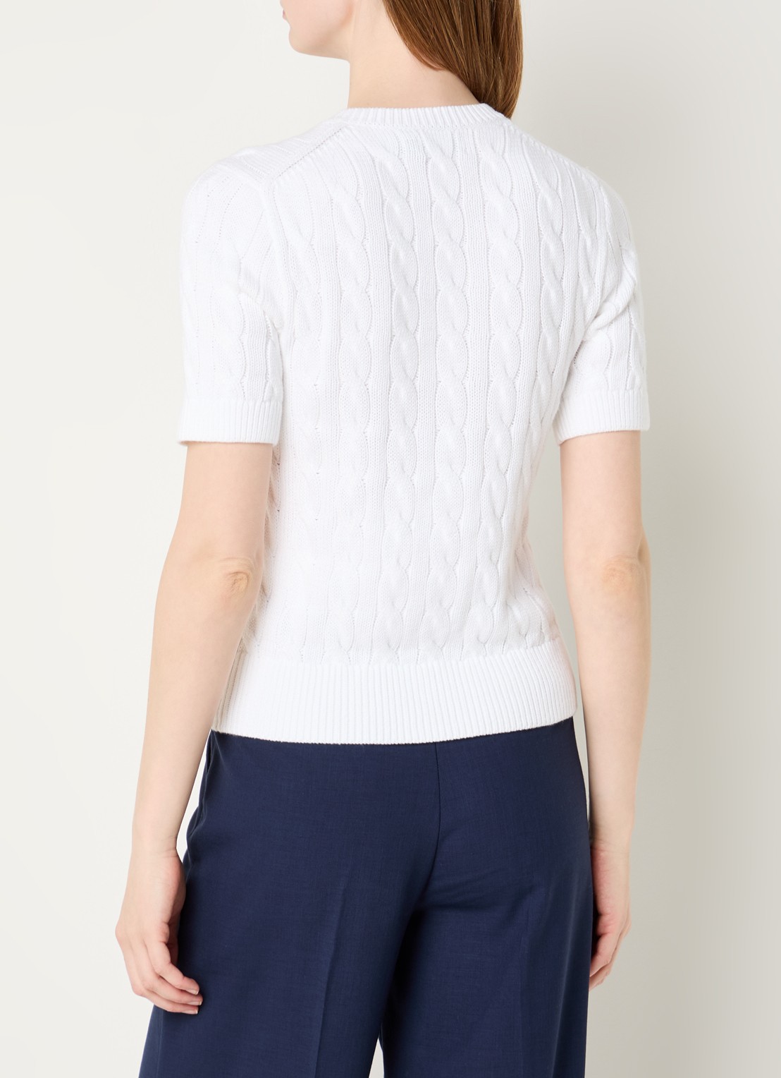 Ralph Lauren Grofgebreid vest met logo - achterkant 4 wit